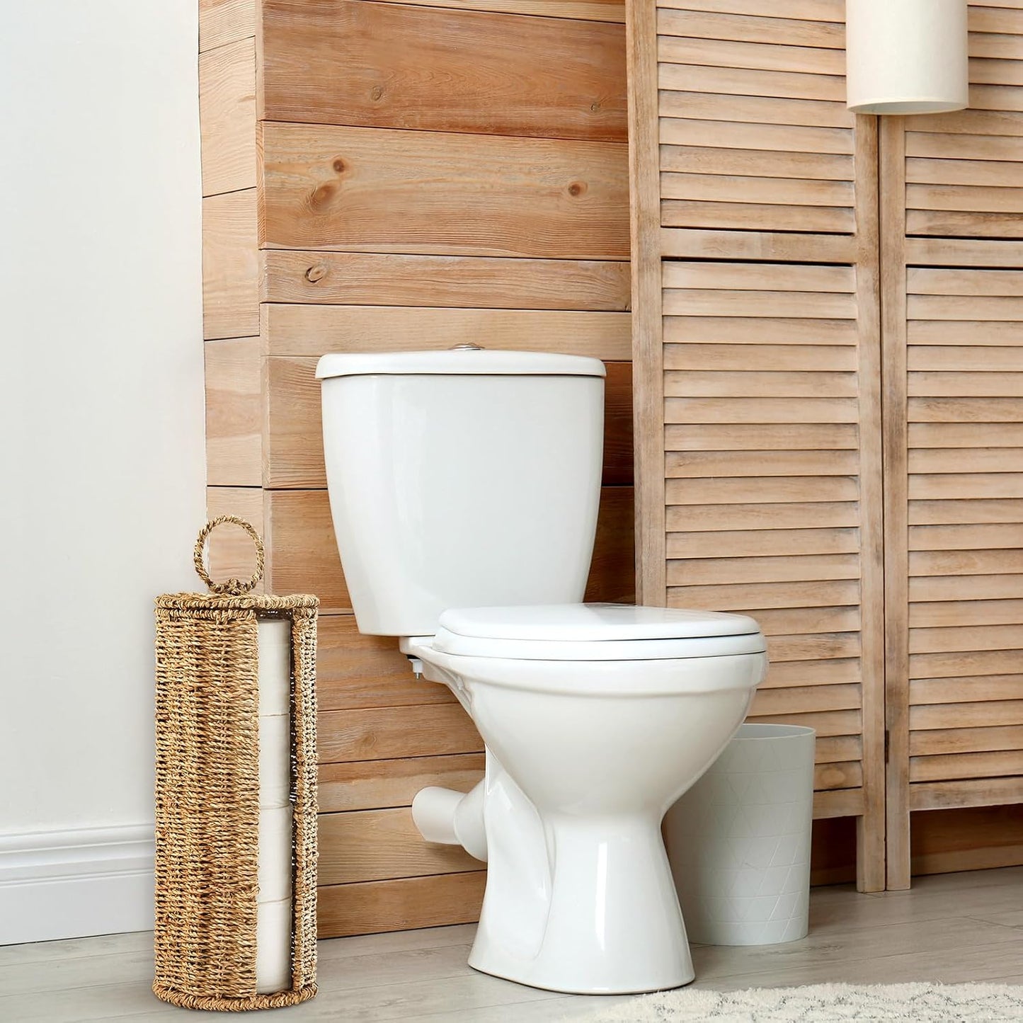 Woven Basket Stand / Wicker Toilet Paper Holder