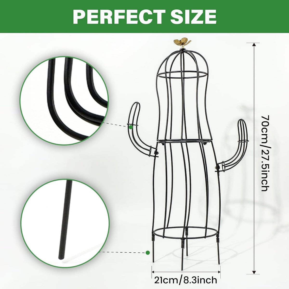 8”x28” Metal Obelisk Trellis for Climbing Plants & Garden Decor | Stylish Metal Plant Support for Climbing Vines &