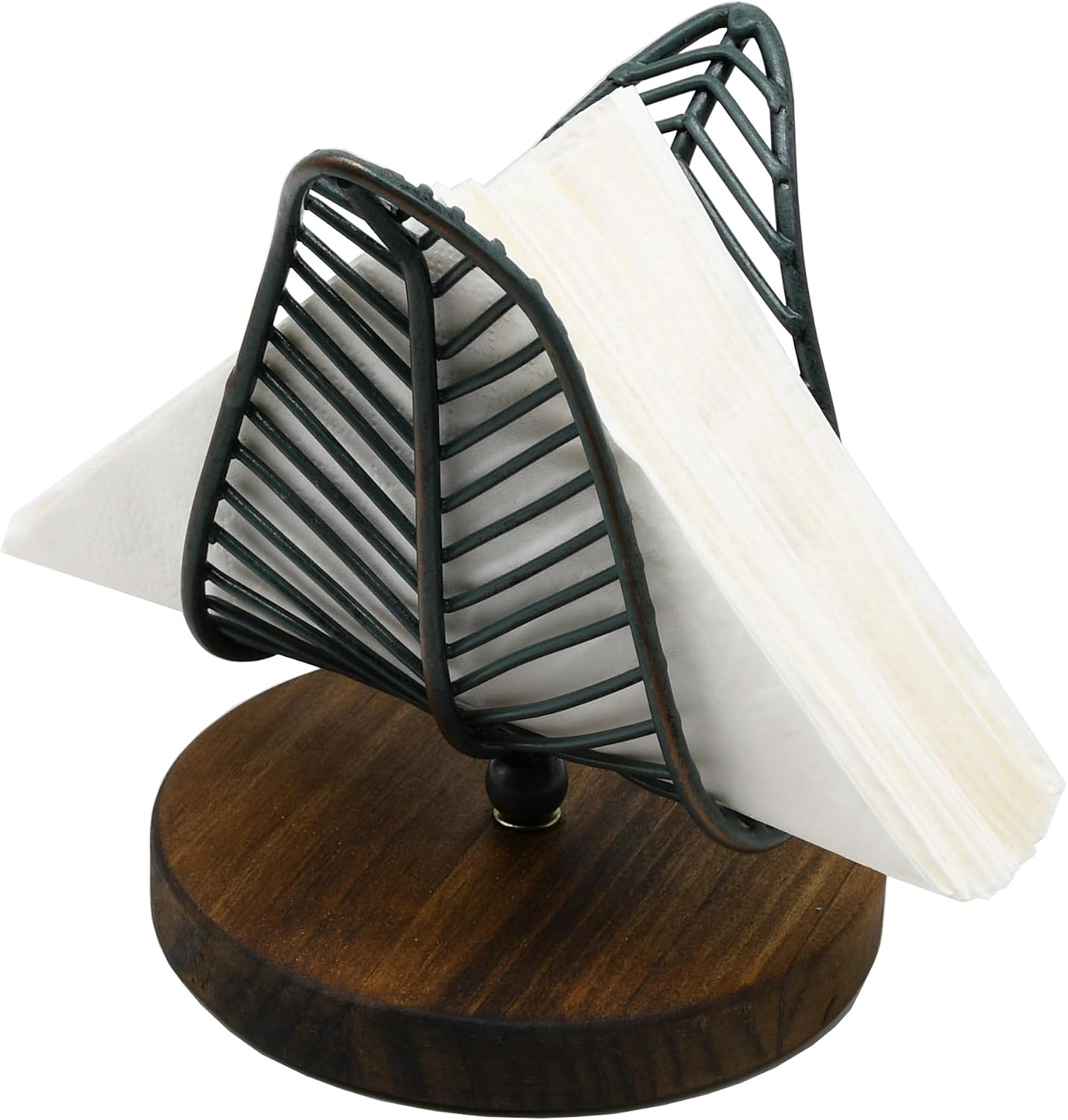 Freestanding Modern Napkin Holder w/Golden Turquoise Wrought Iron / Wire / Golden Turquoise / Brown