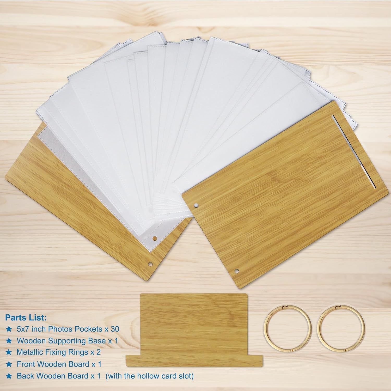 Photo Frames Wooden Flip Photo Album Pictures on Stand Vertical Display for Tabletop / 5 x 7