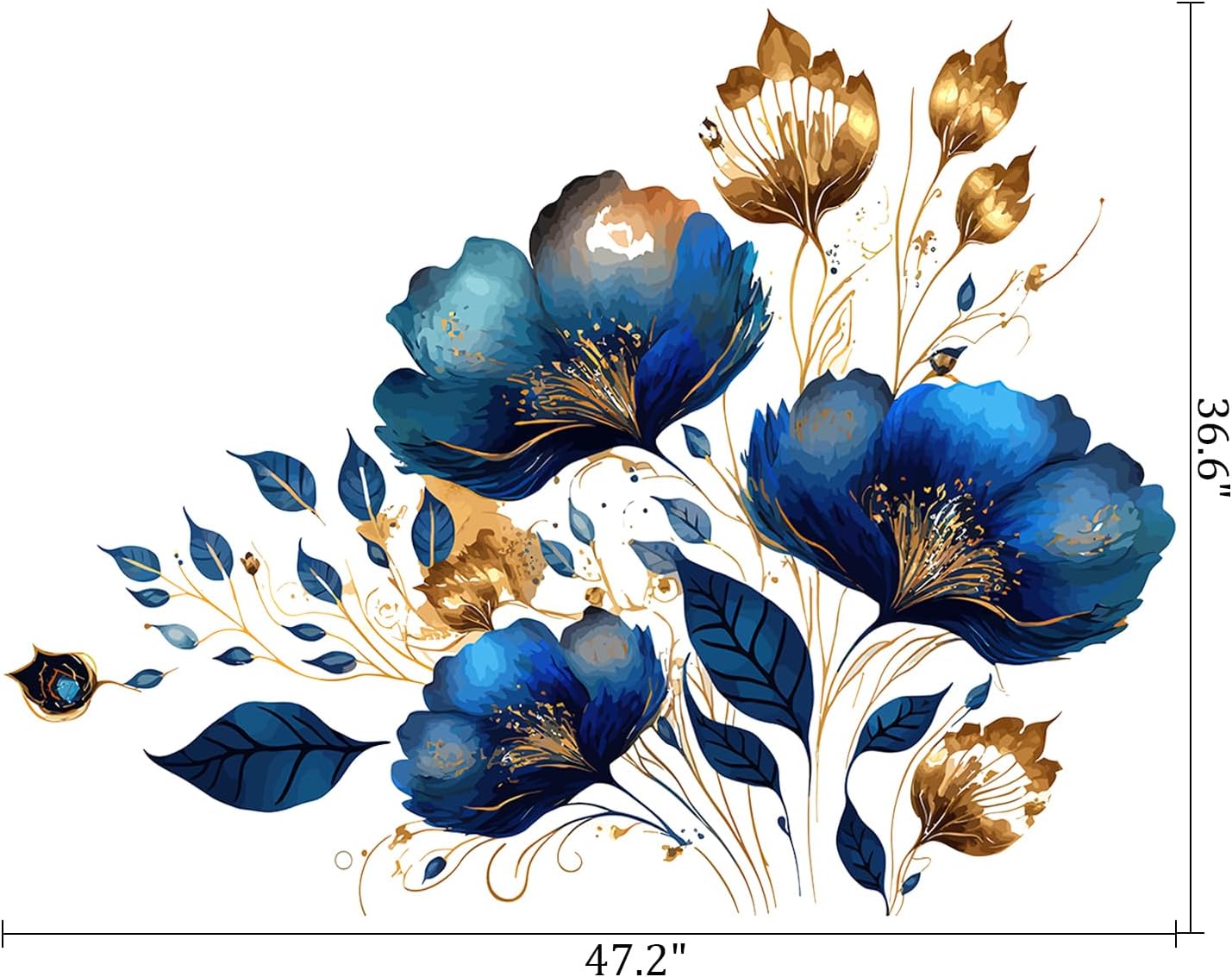 Floral Wall Stickers / Modern, Contemporary, Glam, Bohemian, Floral / Blue