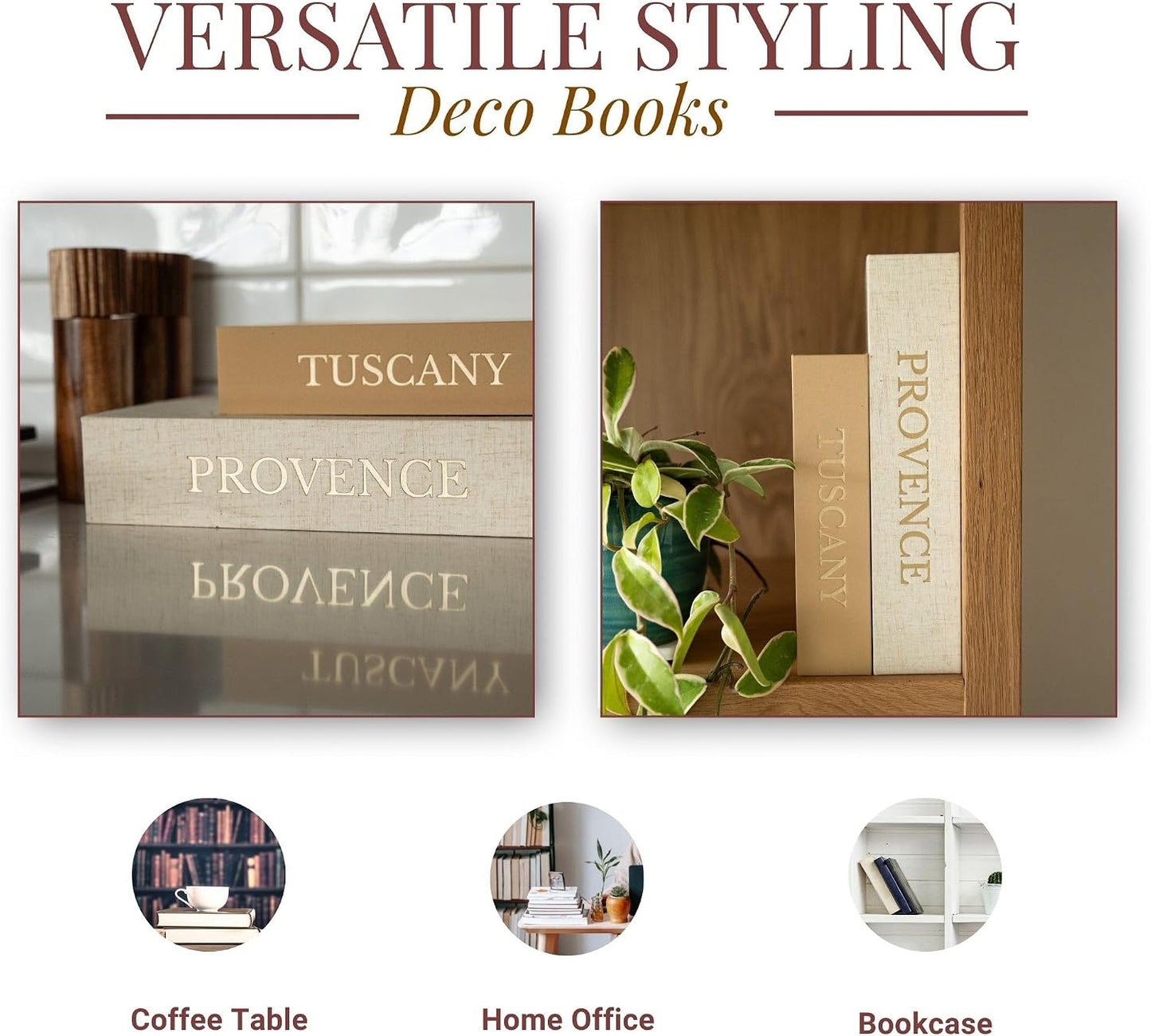 Faux Book Storage Box Set