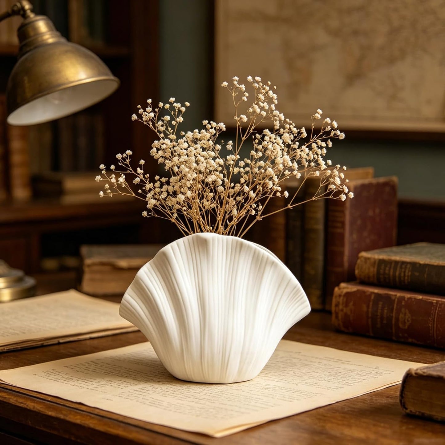 Ceramic Flower Vase H6.3" Tall / White-h6.1