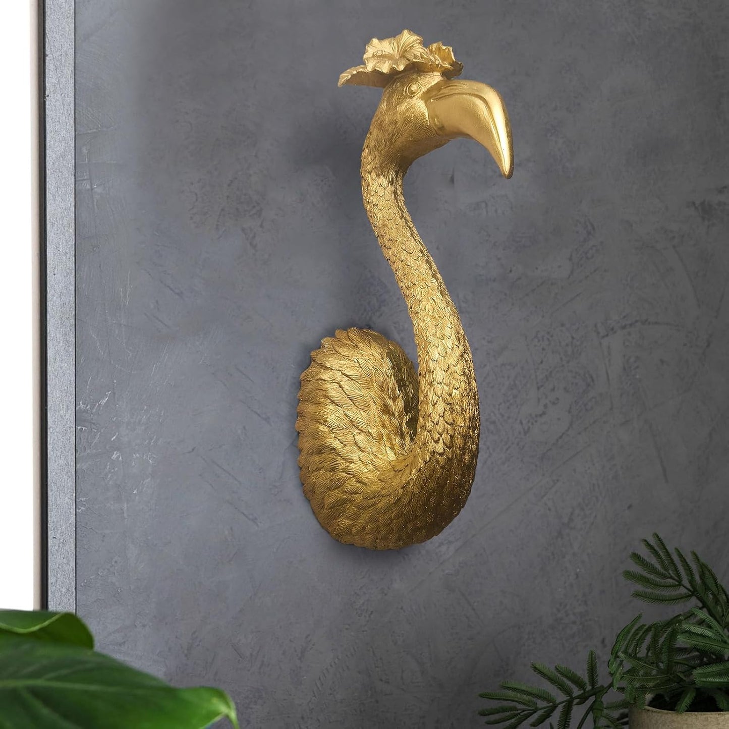 13" Resin Faux / Gold / Flamingo