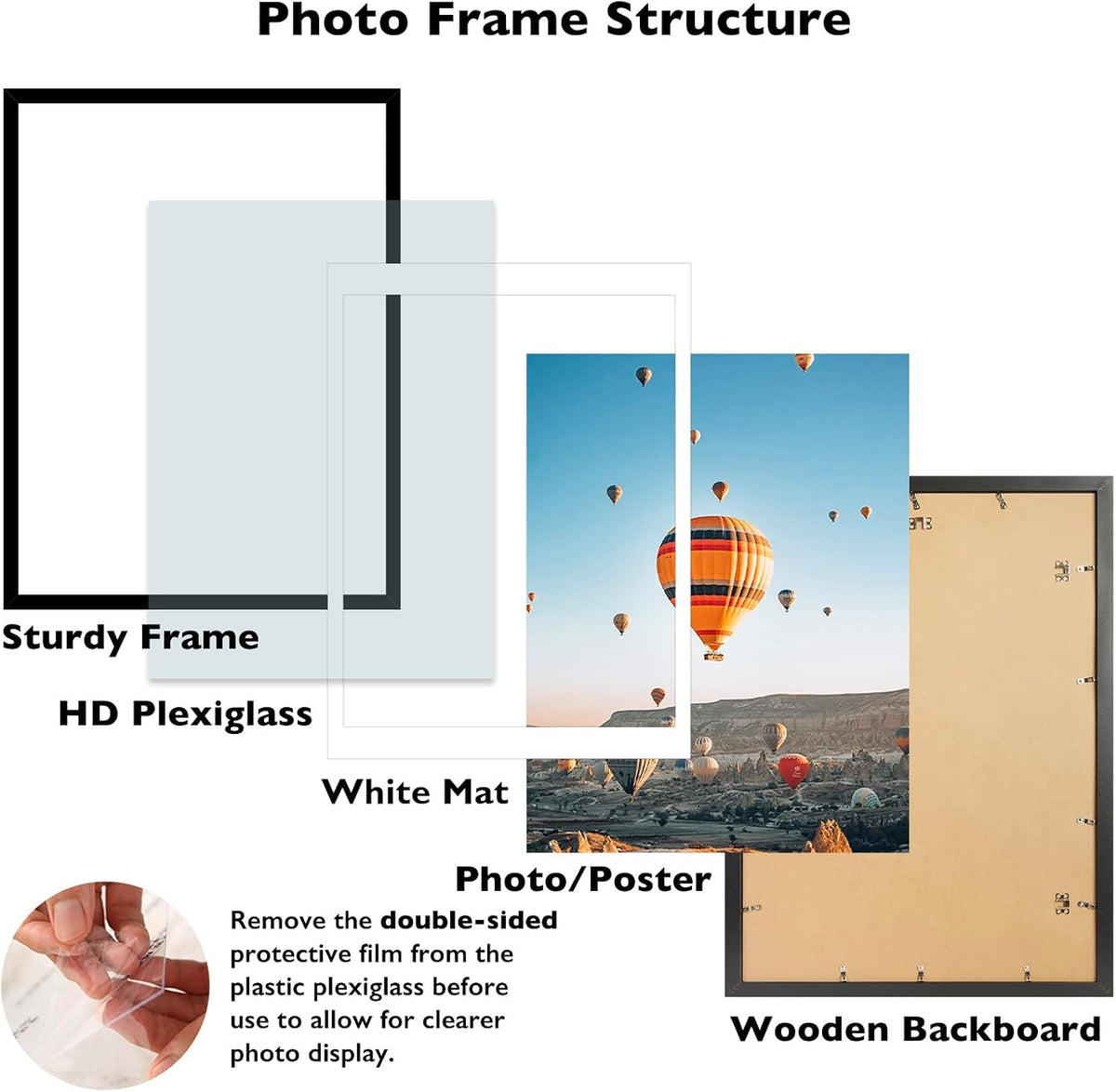 JCJMY 19.25x26.75 Puzzles Frame Set of 4, Display 18x24 with Mat or 19.25 x 26.75 without, Wall Hanging 19.25 by 26.75