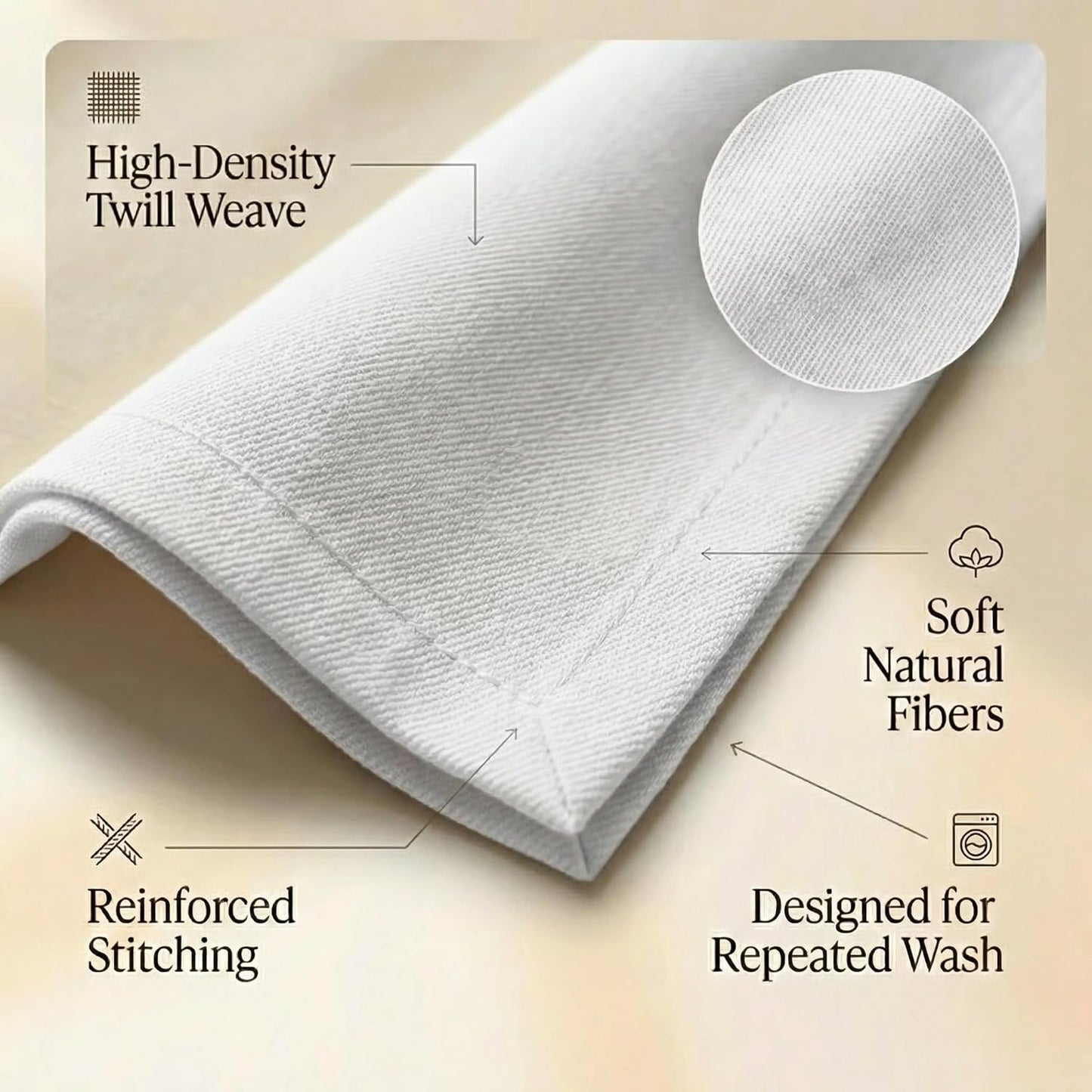 ACCENTHOME Accent Home 100% Cotton Napkins, Delicate Cloth Napkins for Dinners, Parties and Weddings，18 x 18 Inch Set