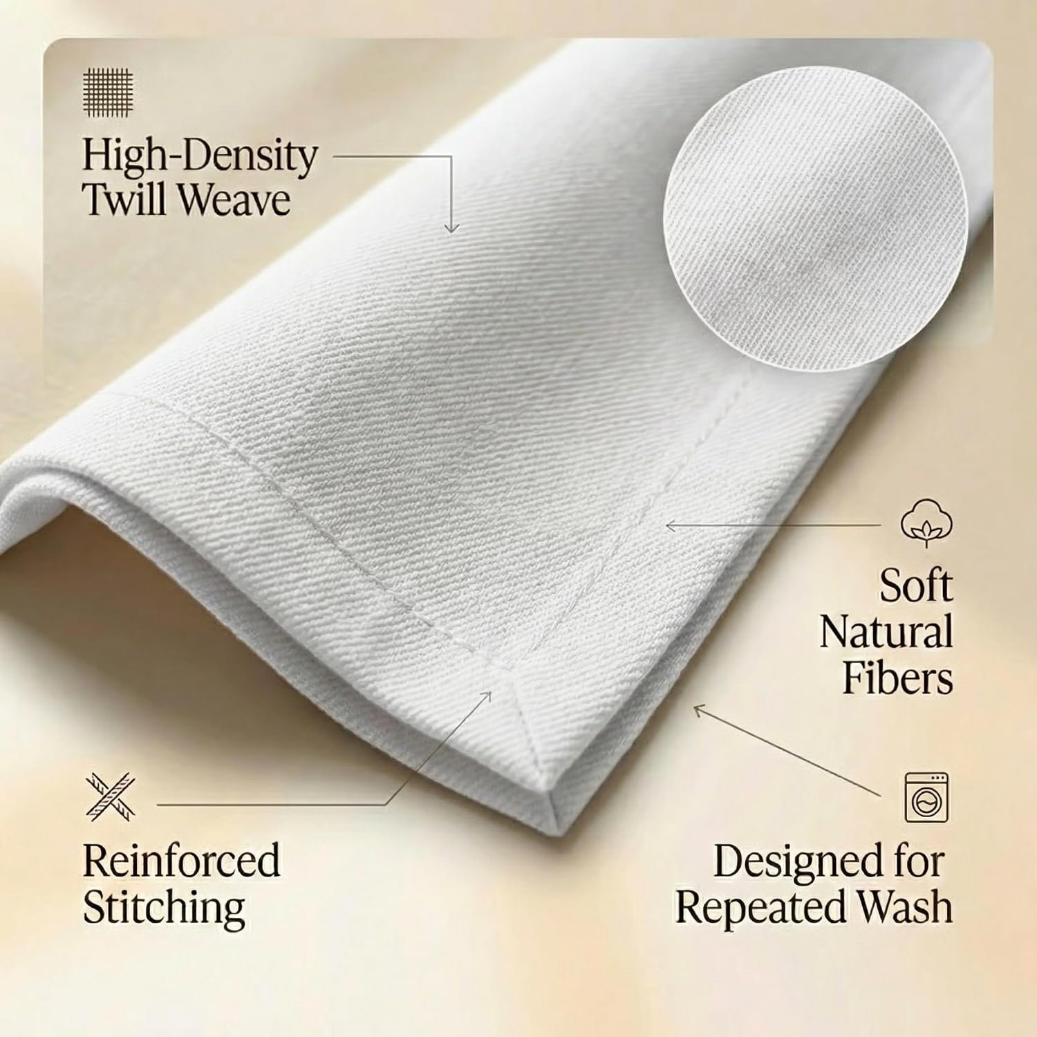 ACCENTHOME Accent Home 100% Cotton Napkins, Delicate Cloth Napkins for Dinners, Parties and Weddings，18 x 18 Inch Set