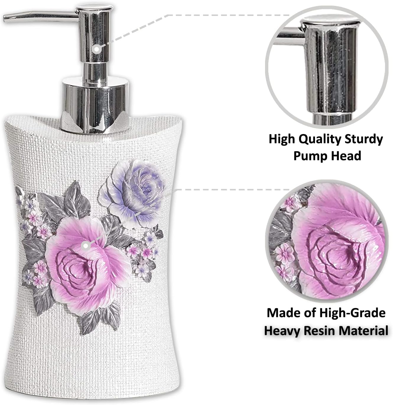 Zahari Home 4pc Michelle Bathroom Accessories Sets Lotion Pump, Tumbler, Tooth Brush Holder and Soap Dish Unique Design
