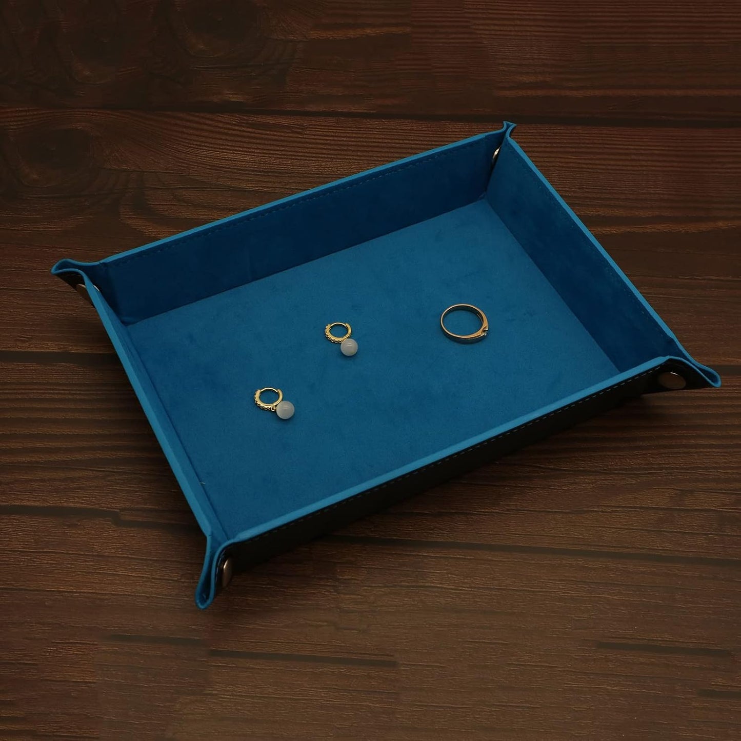 Valet Organizer / Catchall Tray for Jewelry / Blue