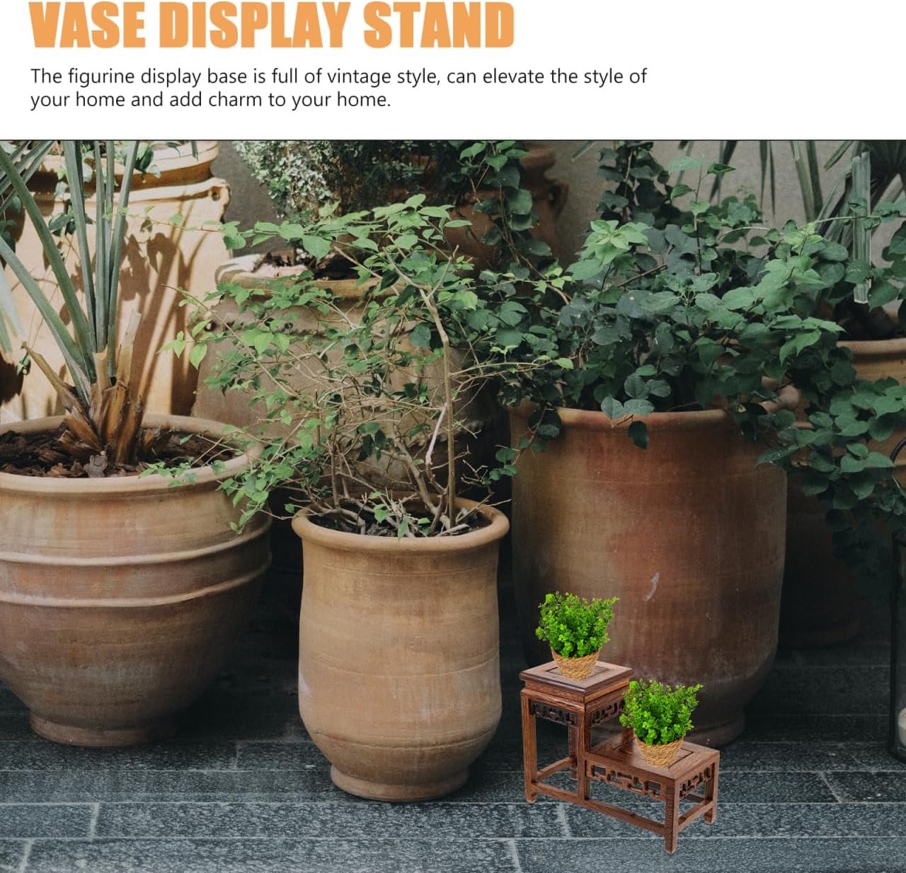 Chicken Wenge Wood Base Riser Vintage Style Wooden Display Stand for Small / 7.48 x 5.70 x 3.34