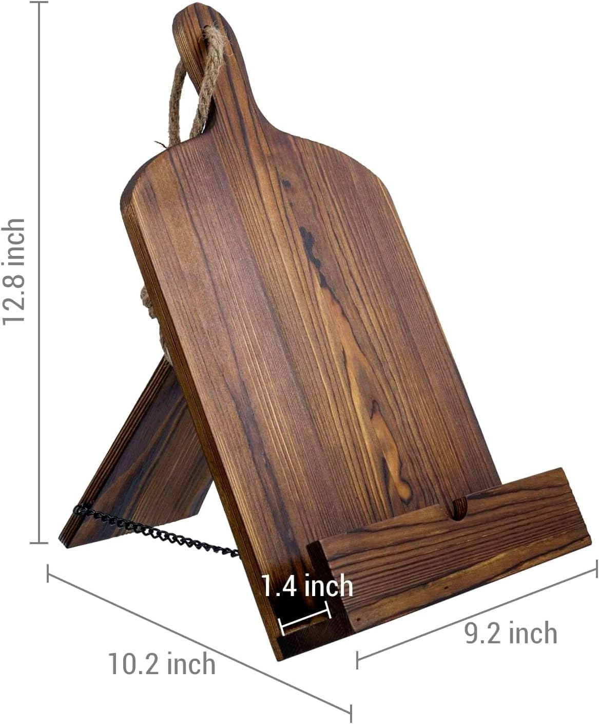 MyGift Cookbook Stand Recipe Book Holder Brown Wood Cutting Board Design | Kitchen Display Easel Reading Support