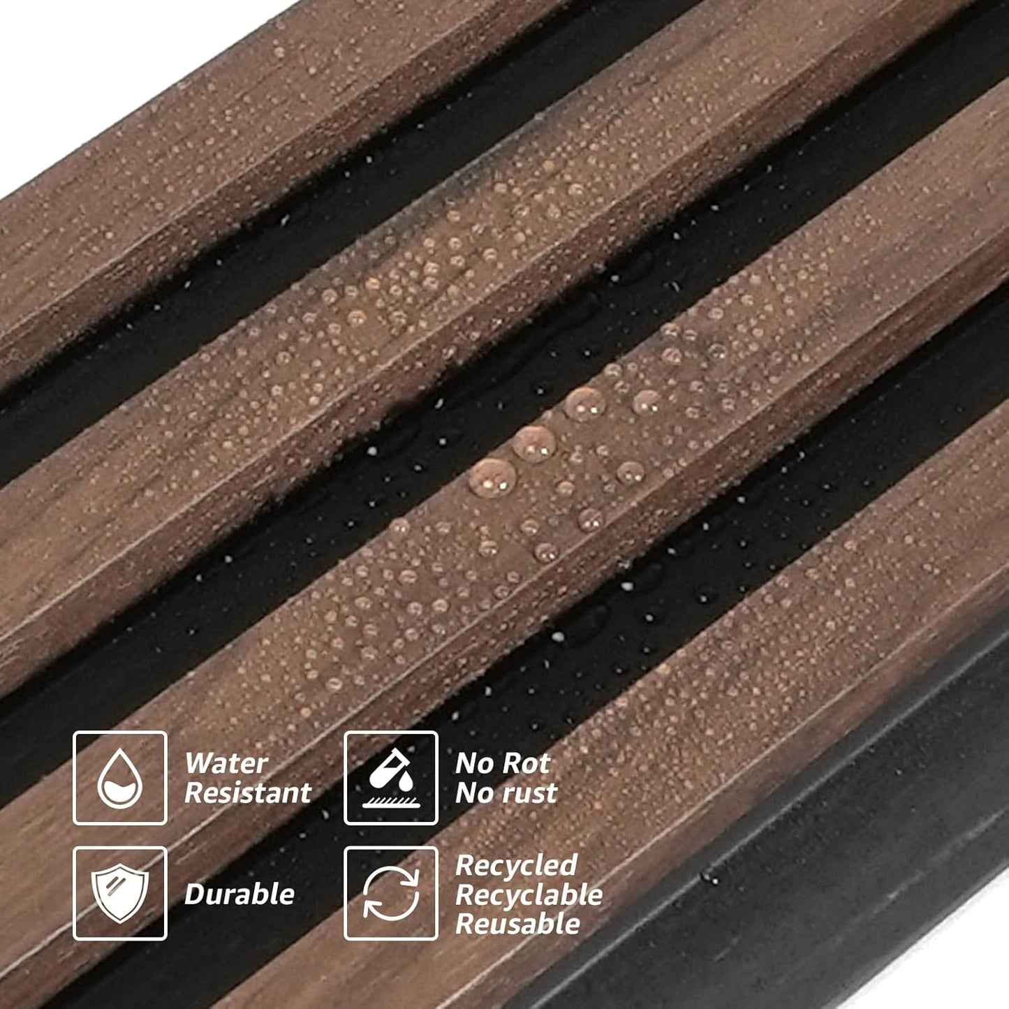 WPC Wood Slat Wall Panel for Interior Décor / 96 x 6 / Walnut / Set of 8