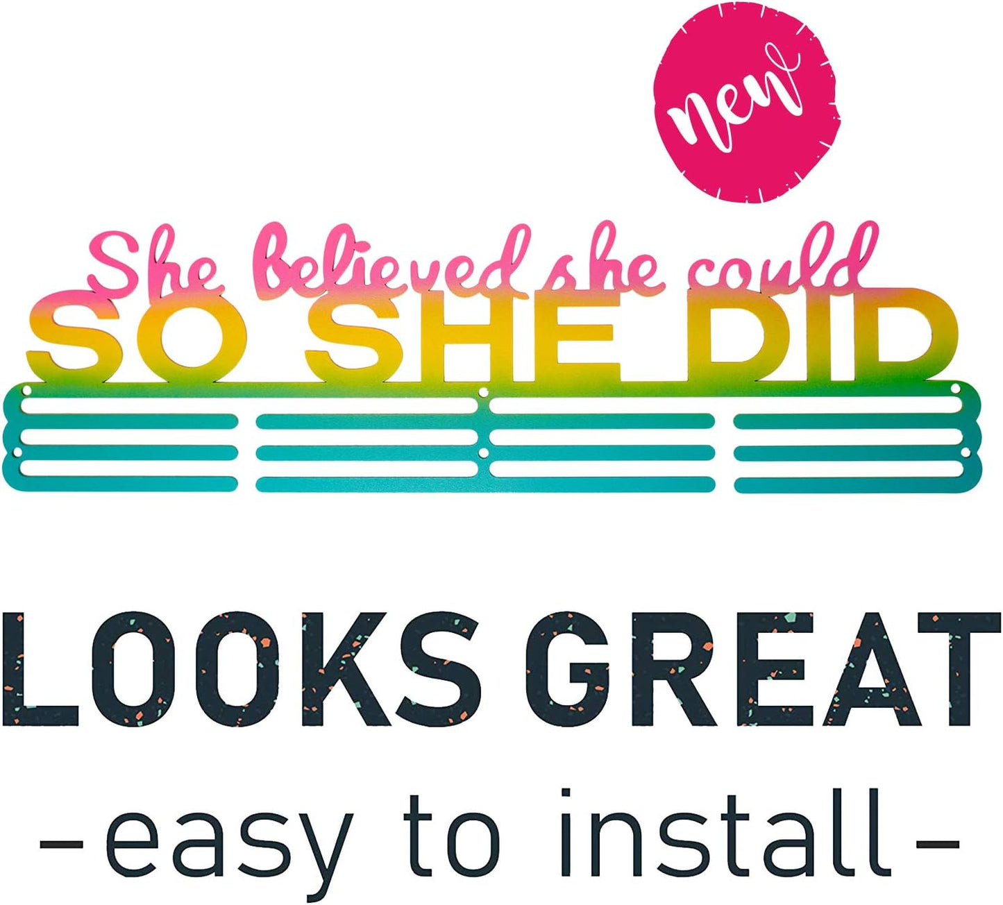 Medal Hanger Display Upgrade-Medal Holder Wall Mount Easy to Install Race Runner for Your Medals