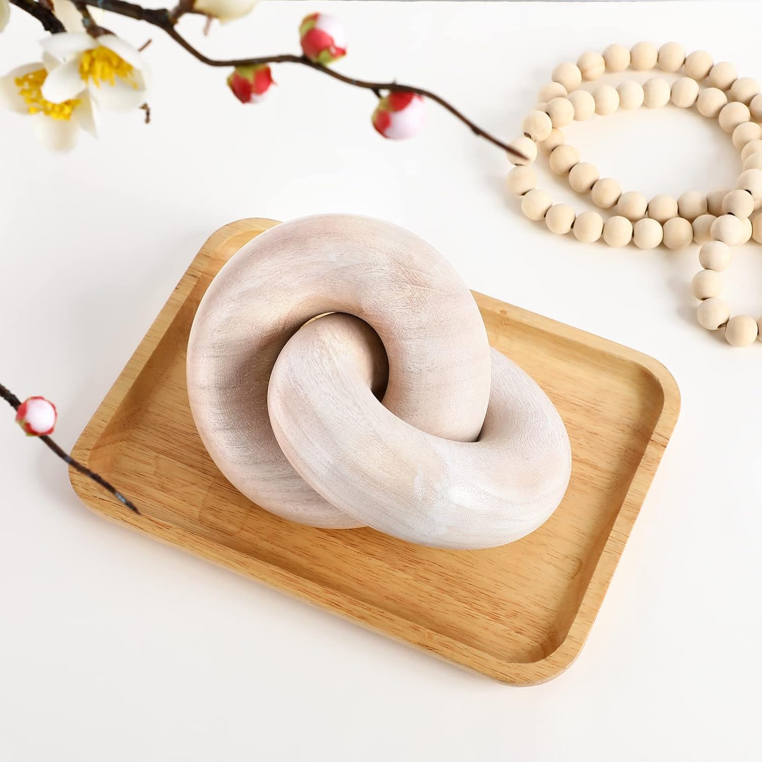 Wood Knot Decor Wood Chain Link Decor Bohemian Farmhouse Knot Desk Shelf ations