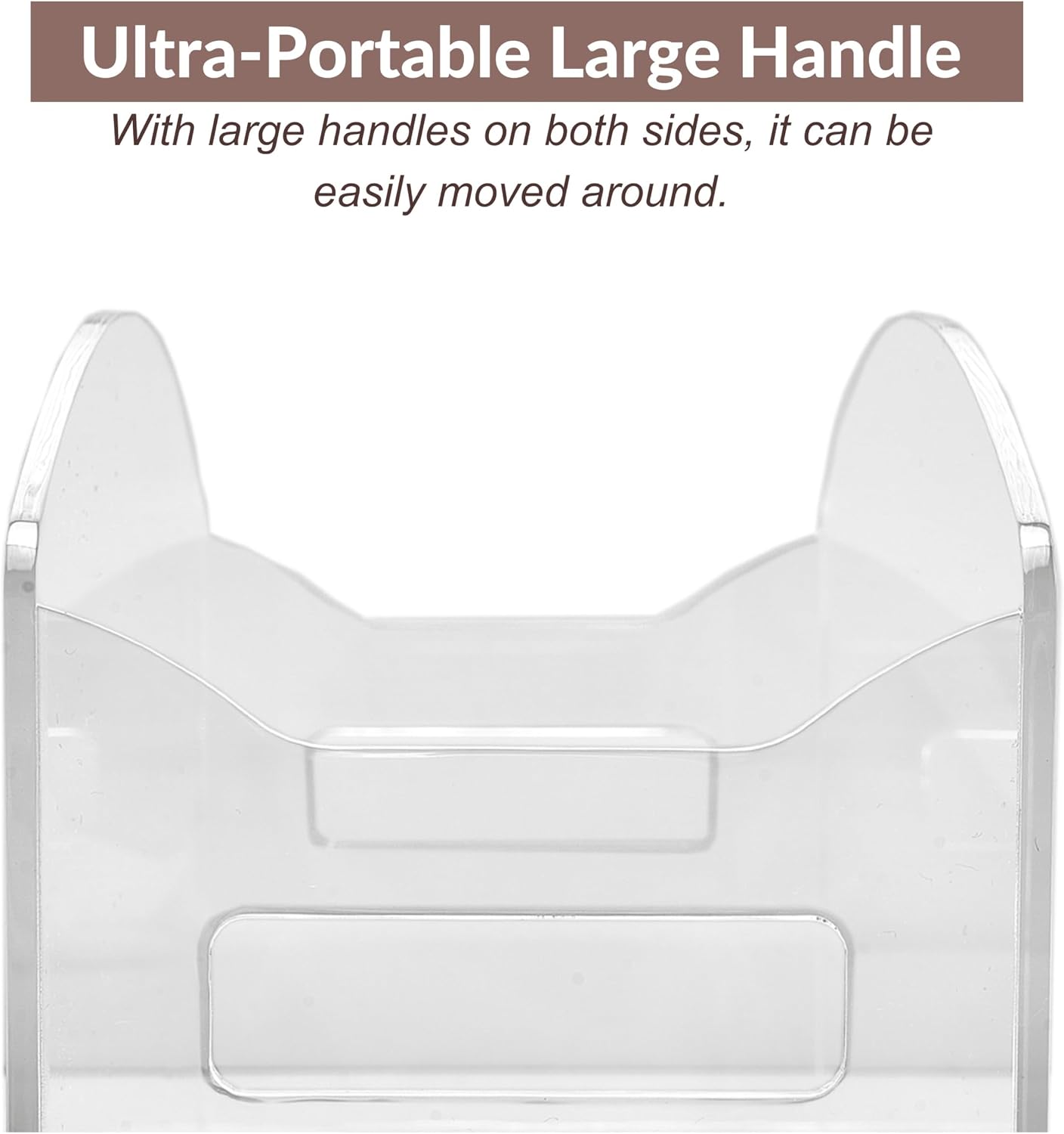 Acrylic Record Holder 5MM – Clear Vinyl Storage Box with Handles | 5mm thick acrylic–40% thicker than flimsy racks