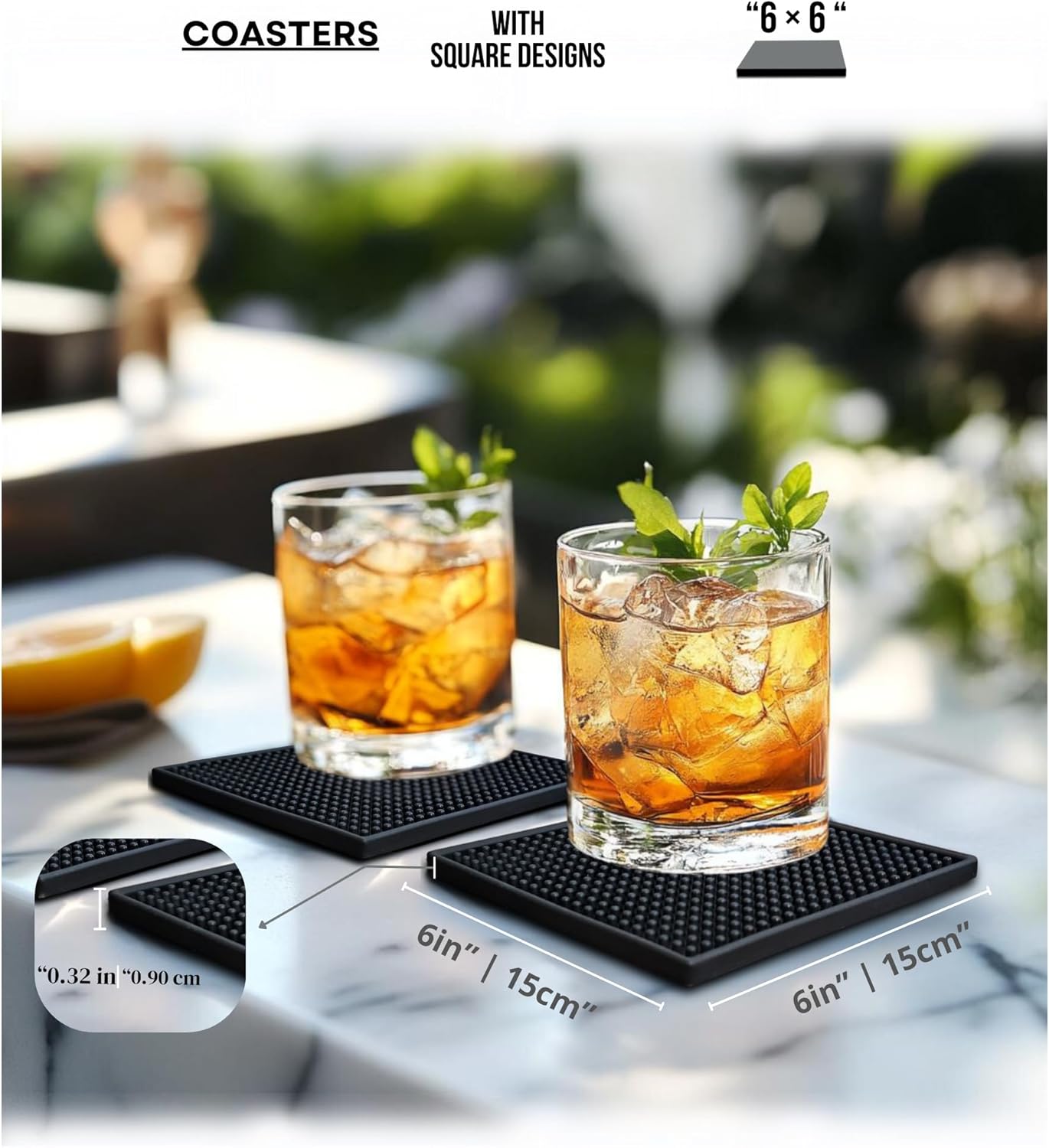 Silicone Coasters Set / with OUT HOLDER / 6 Inch / Set of 6
