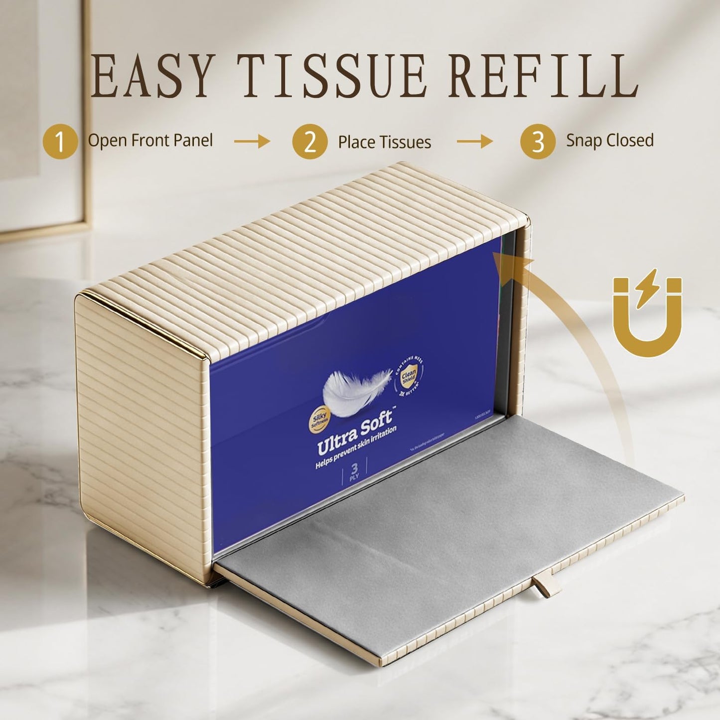 Tissues Holder / Apricot Tissue Box Cover / Beige / Rectangle