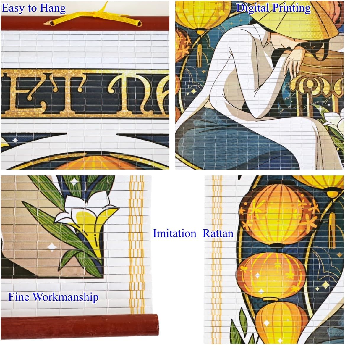 Faux Rattan Decorative Wall Art / Orange
