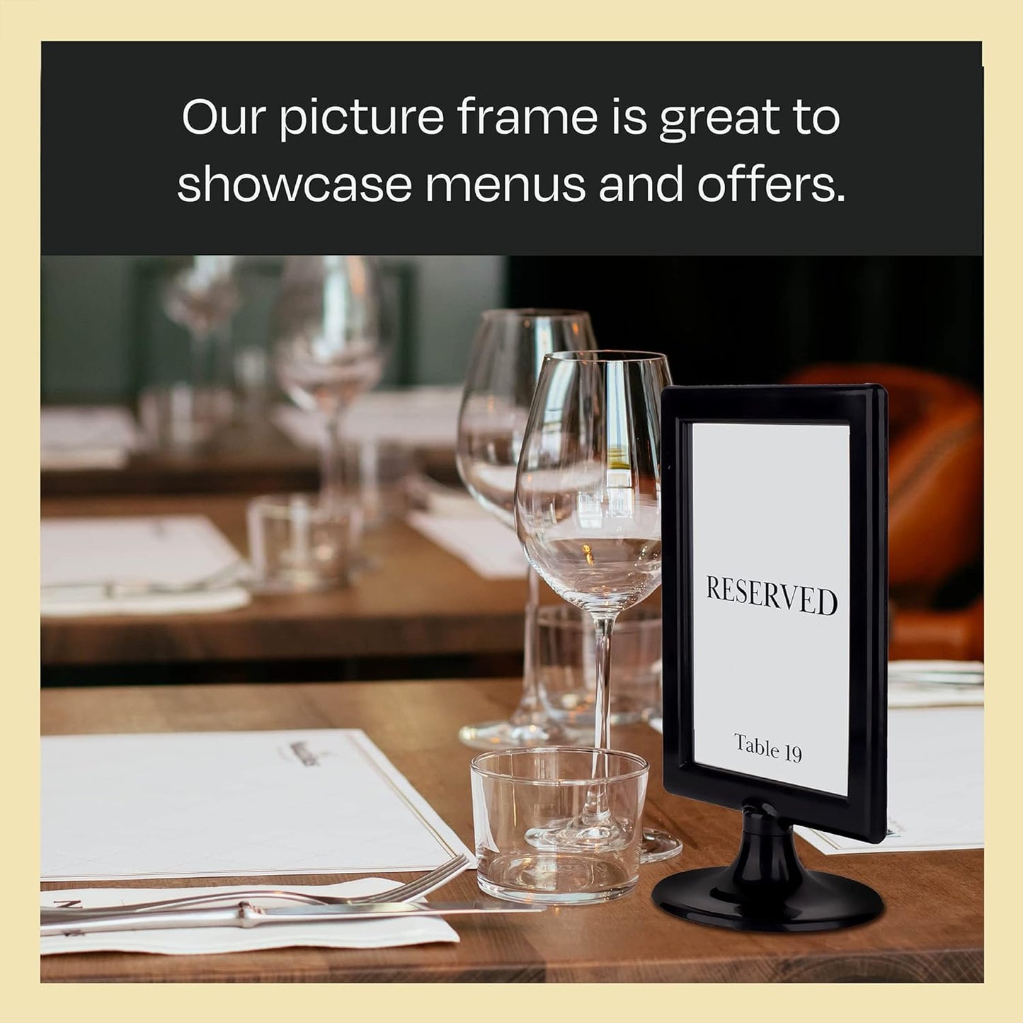 Pedestal Photo Frame / Black / Square / 4 x 6