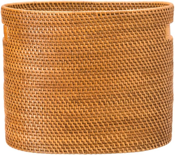 Kouboo Laguna Rattan Magazine Rack, Woven Book Organizer, Honey Brown