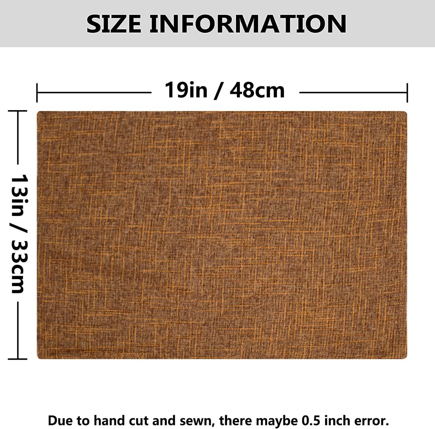 Kevin Textile Burlap Linen Placemats Set of 6 Heat Resistant Dining Table Place Mats Washable Kitchen Table Mats for