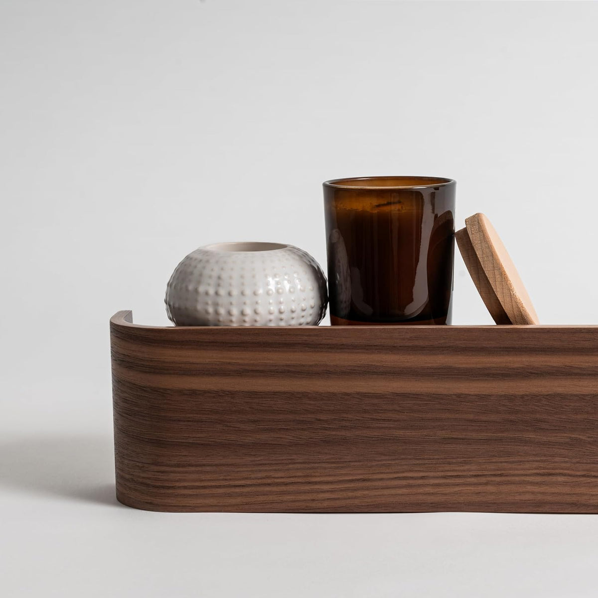 Kazai. Wall-Mounted Coat Rack 'Toke' - Modern Design with Hidden Wall Hooks - Solid Wood Veneer Panel Hanger - Walnut