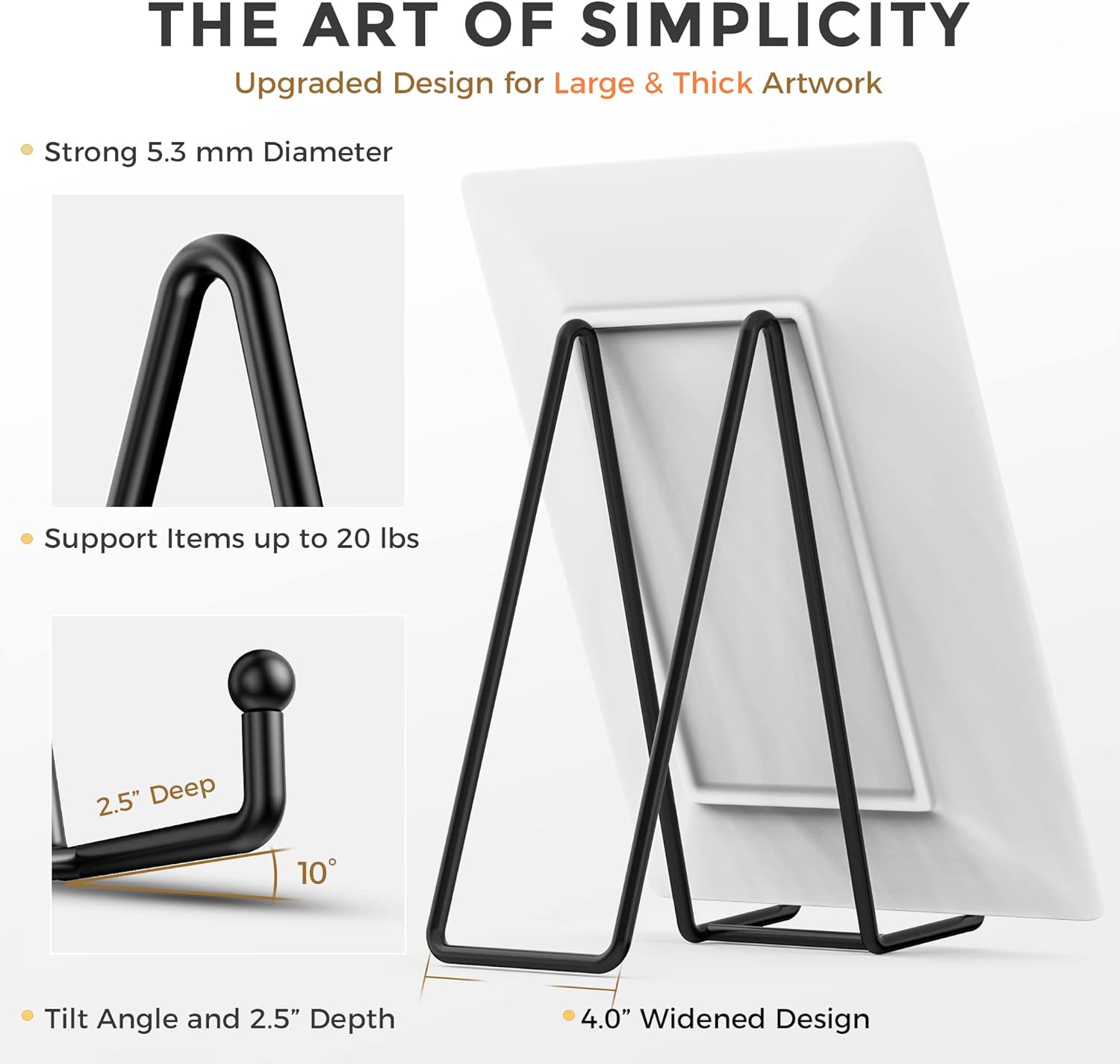 Metal Plate Holder Display Stand + Picture Frame Holder Stand + Small / 10 Inch