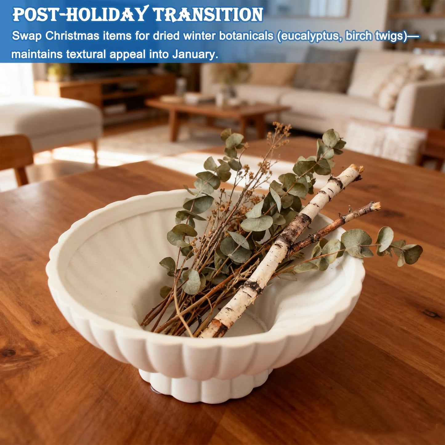 Small Modern Pedestal Decor Fruit Bowl 8" Ceramic