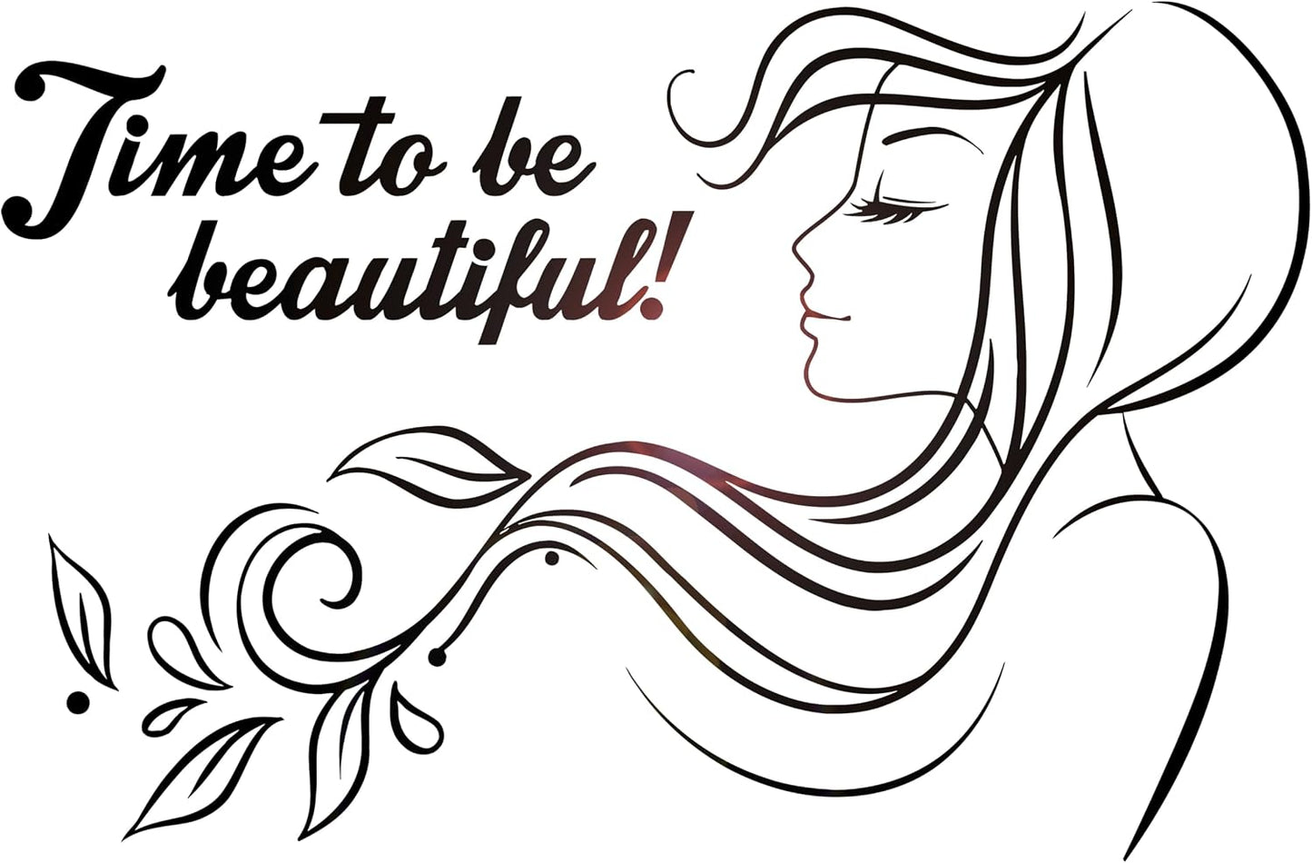 Large Vinyl Wall Decal Beauty Salon Quote Woman Hair Salon Stickers / Lime Green / 22.5 x 35 / M In