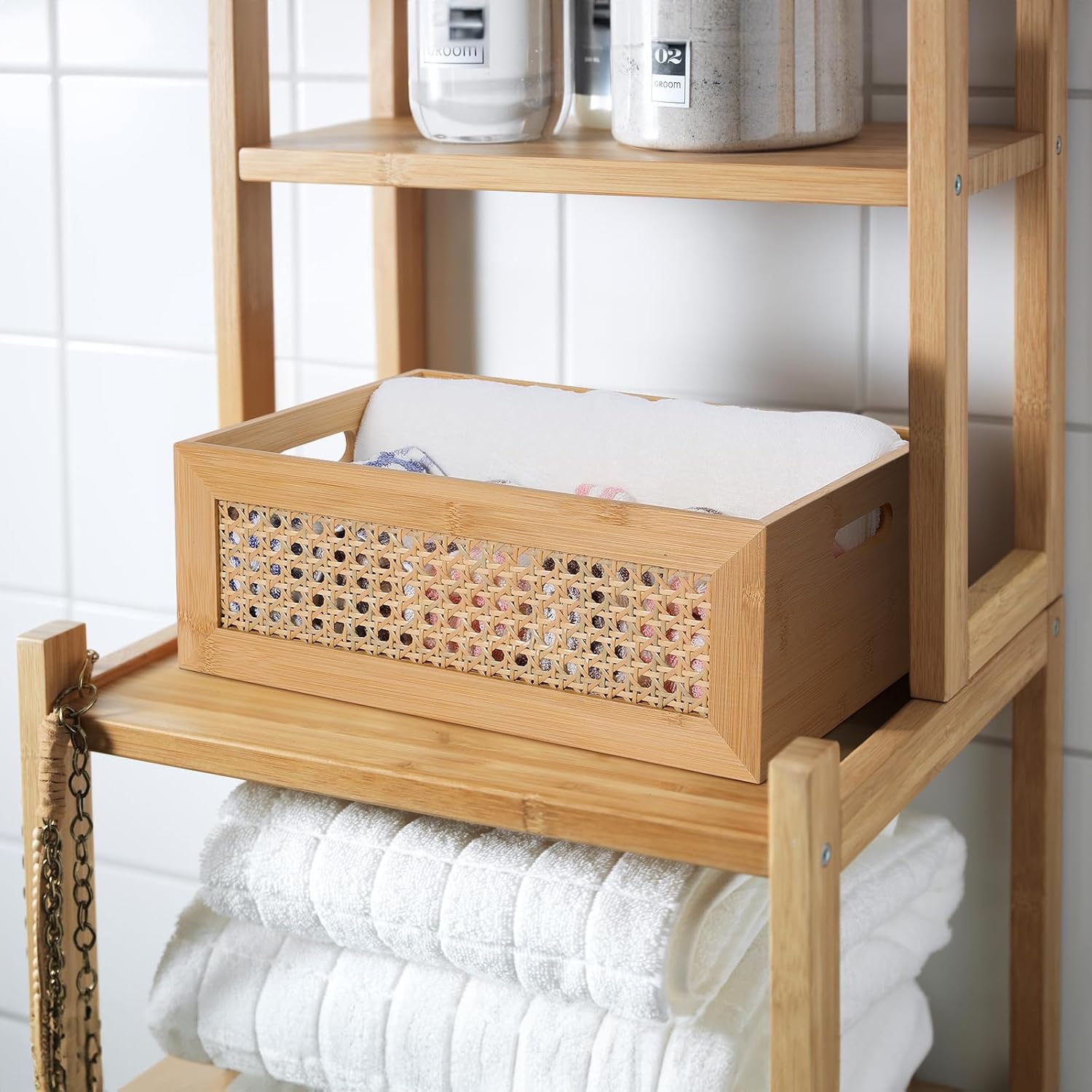Rattan Storage Basket / Natural Tan / Set of 4