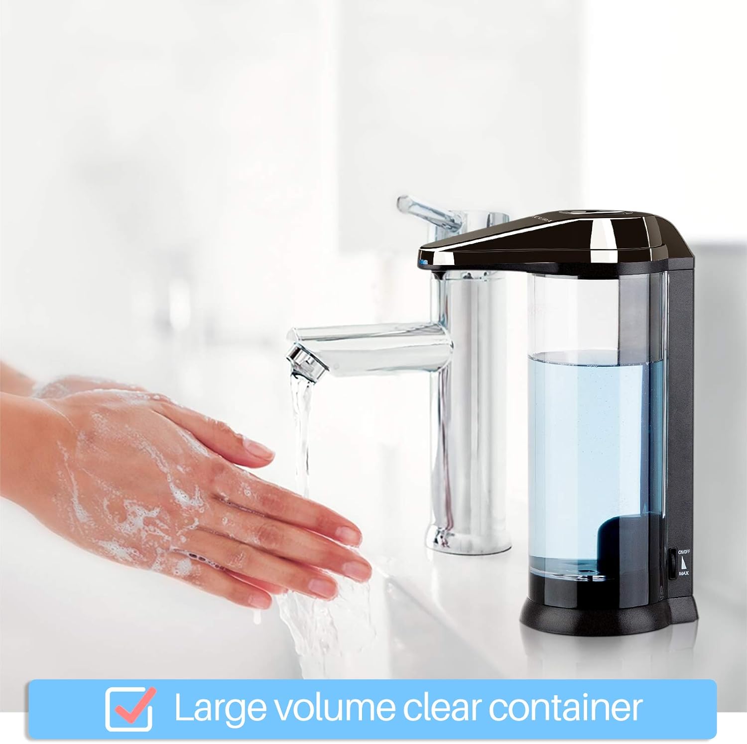 Secura 17oz Automatic Liquid Soap Dispenser, Touchless Battery Operated Hand Soap Dispenser with Adjustable Soap