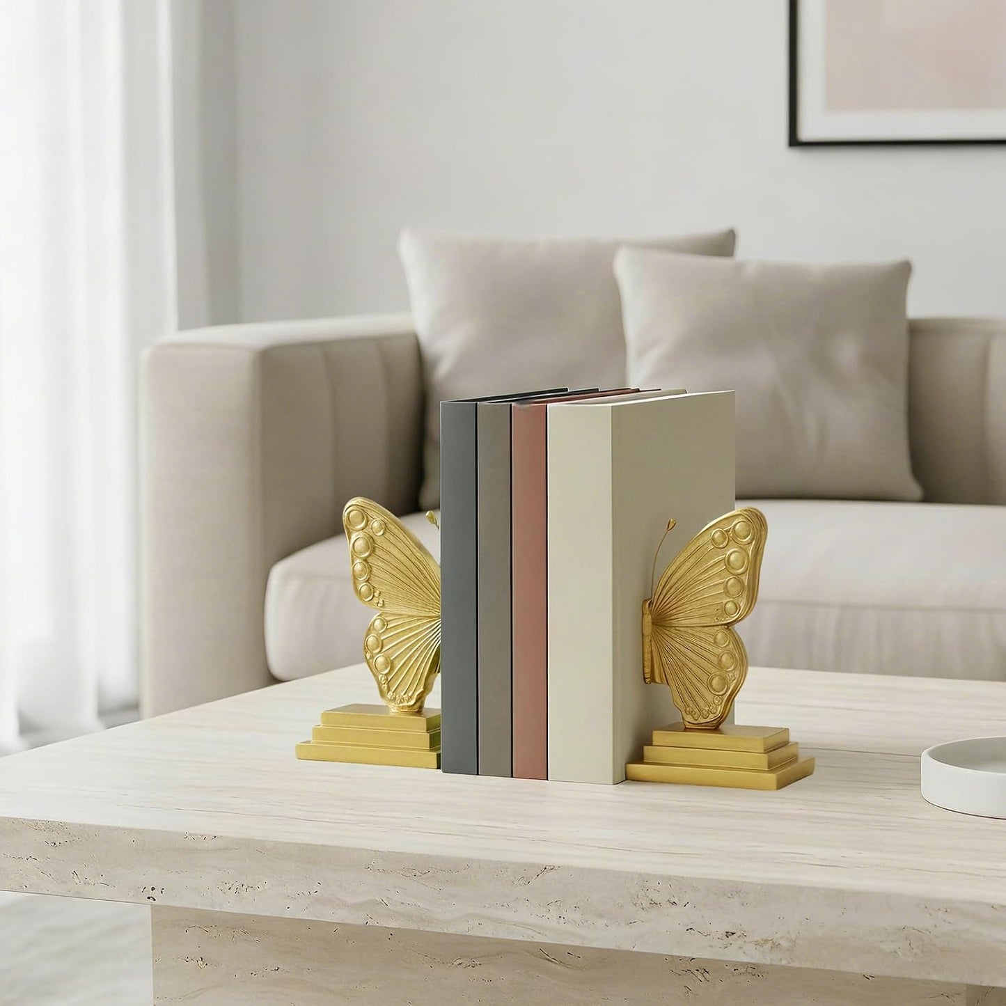 Vintage Gold Butterfly Bookends / Gold Set