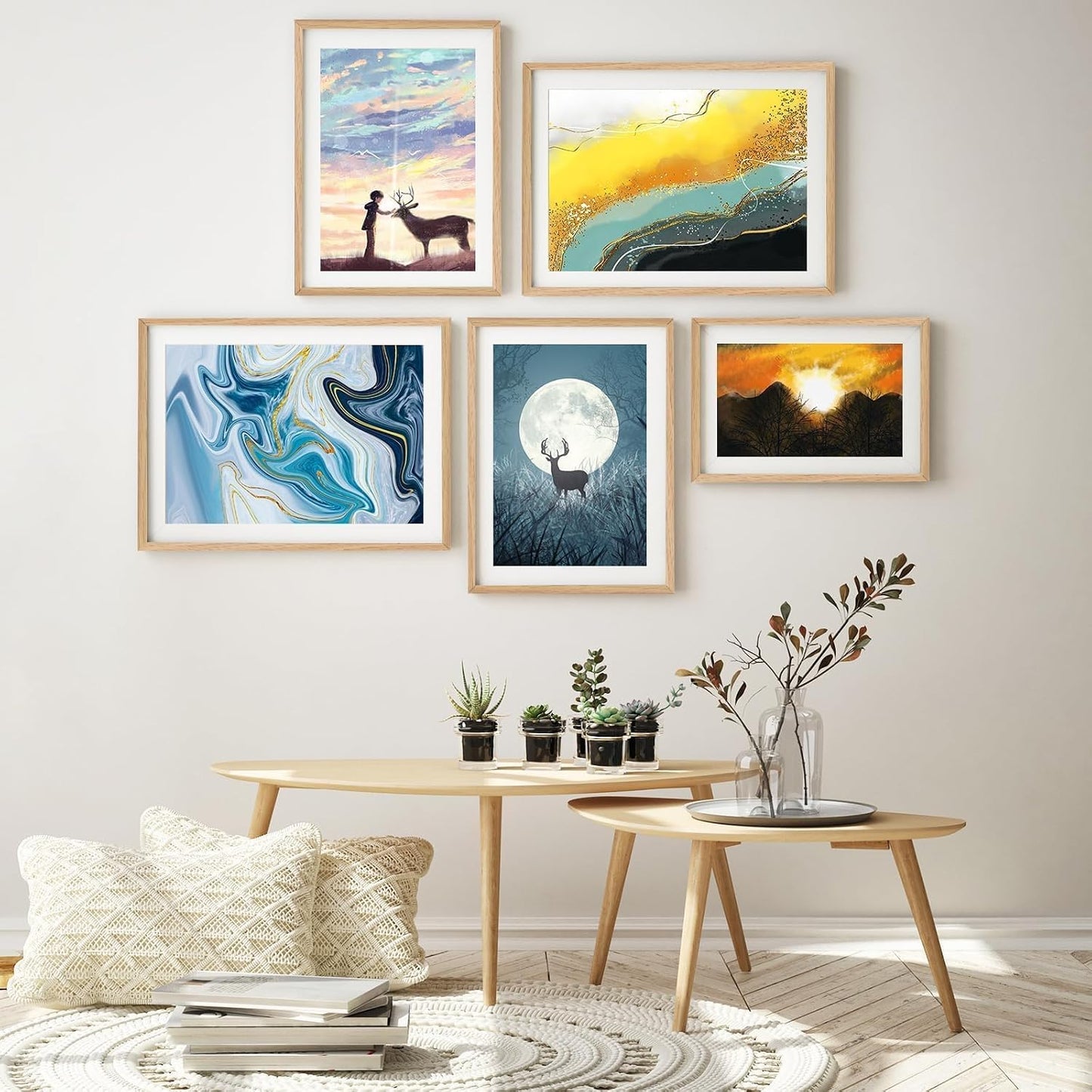 Solid Oak Wood Picture Frame / Beige-1p / 8 x 10