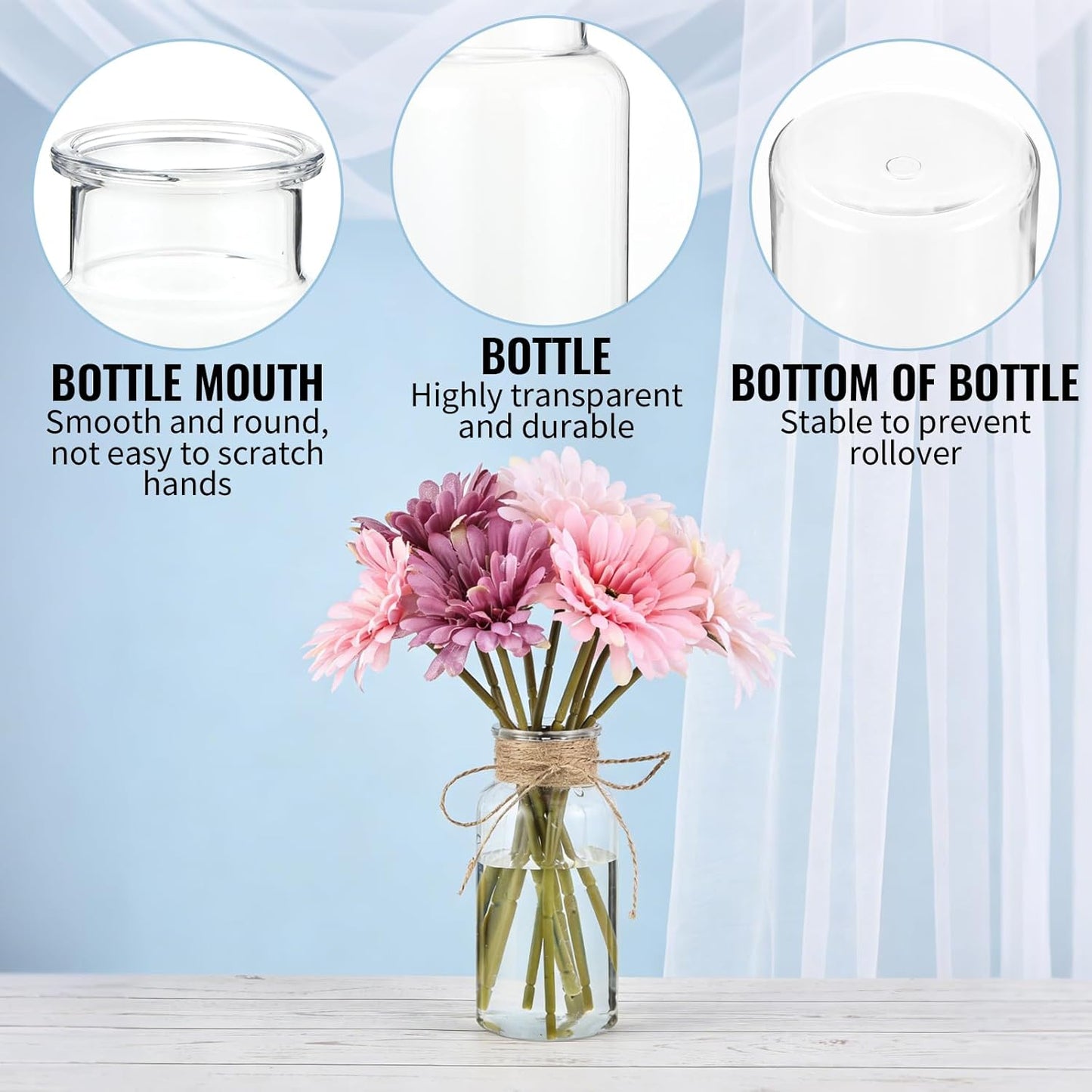 Mini Bottle Vase / Clear / Set of 20