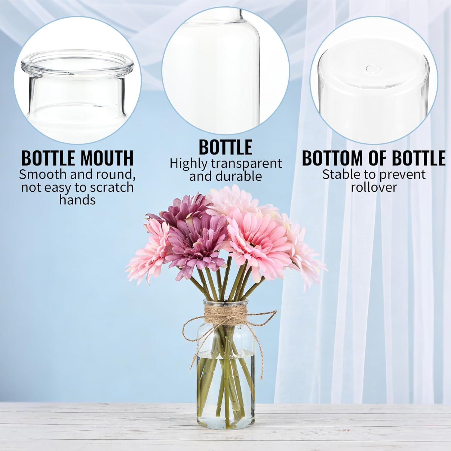 Mini Bottle Vase / Clear / Set of 20