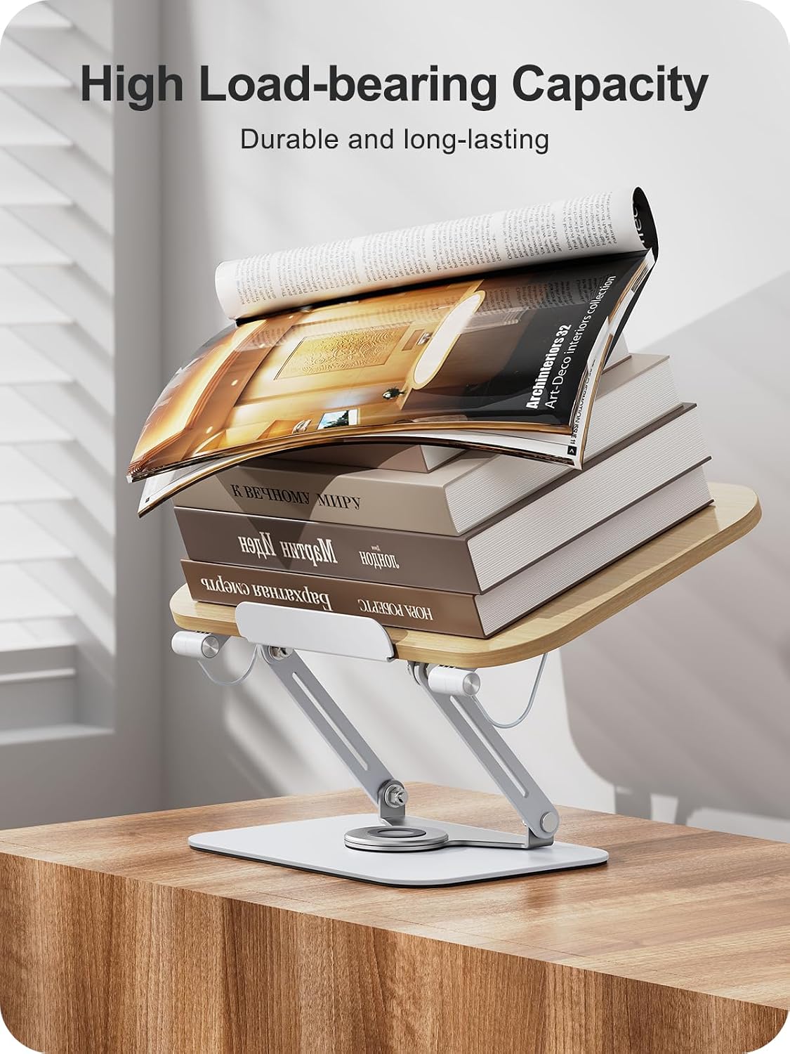 MOKURU Book Stand for Reading, 360° Adjustable Book Holder, Foldable Book Holder Stand, Cookbook Stand, Textbook Stand