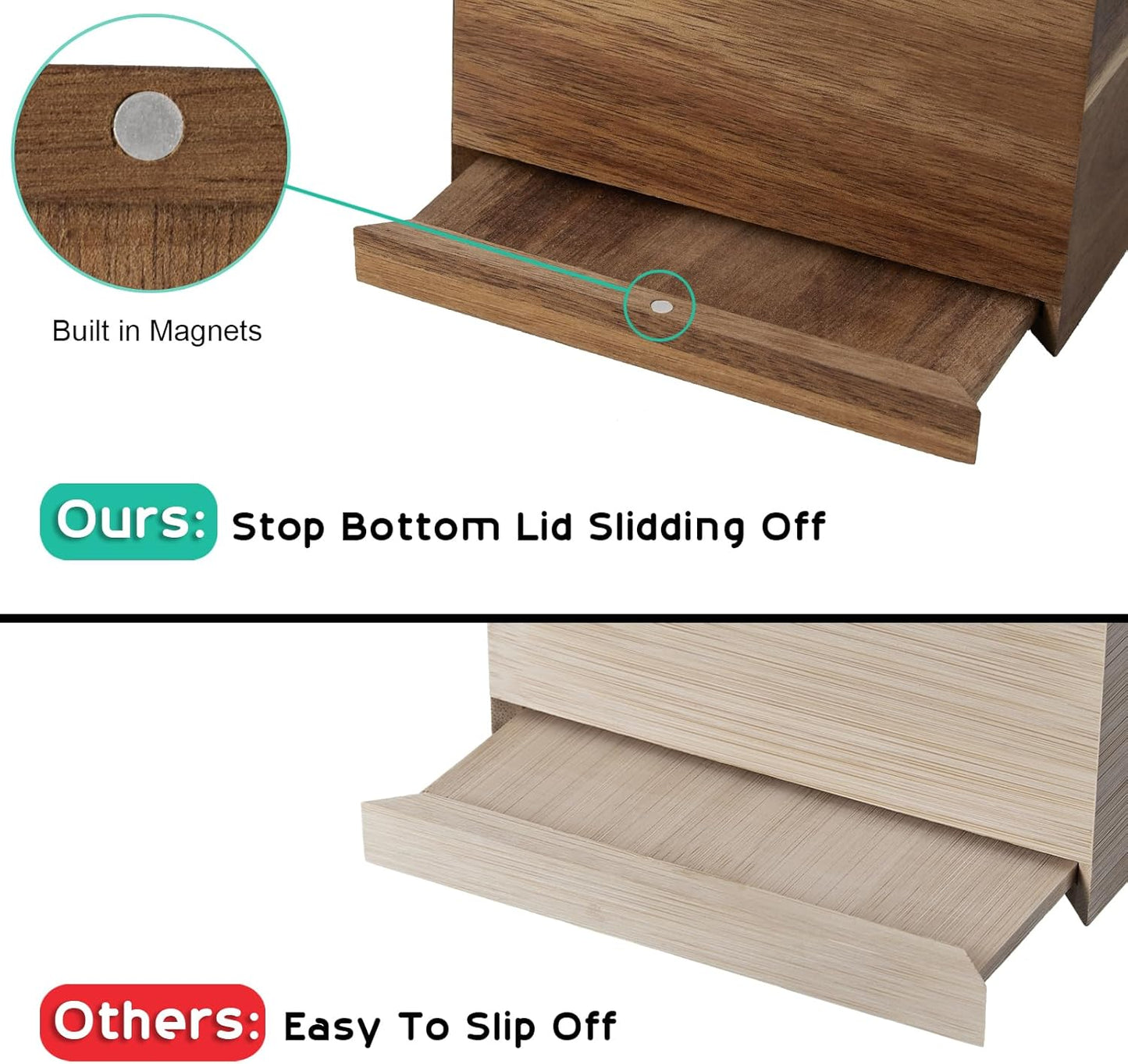 Tissue Box Cover / Square / Acacia Wood