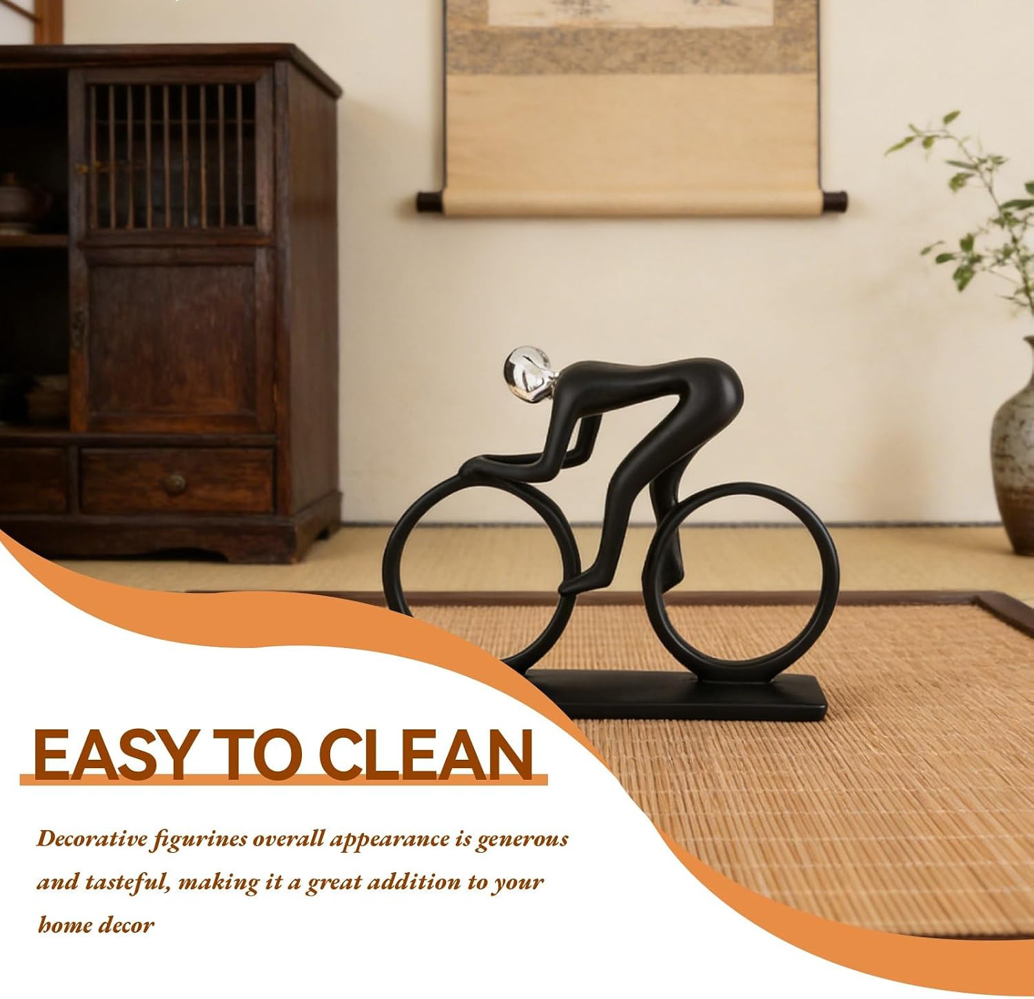 Home Decor Statues Abstract Art Statue Resin Bike Figurine Decorative Objects Home Decor Modern