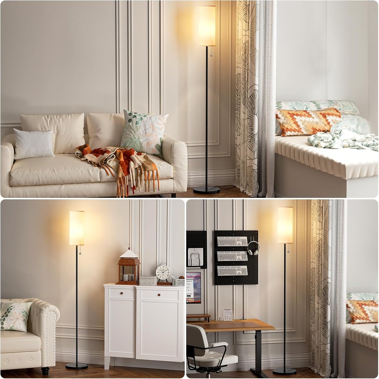 Tall Lamps / 64'' Floor Lamp / Beige / 64.56 Inches