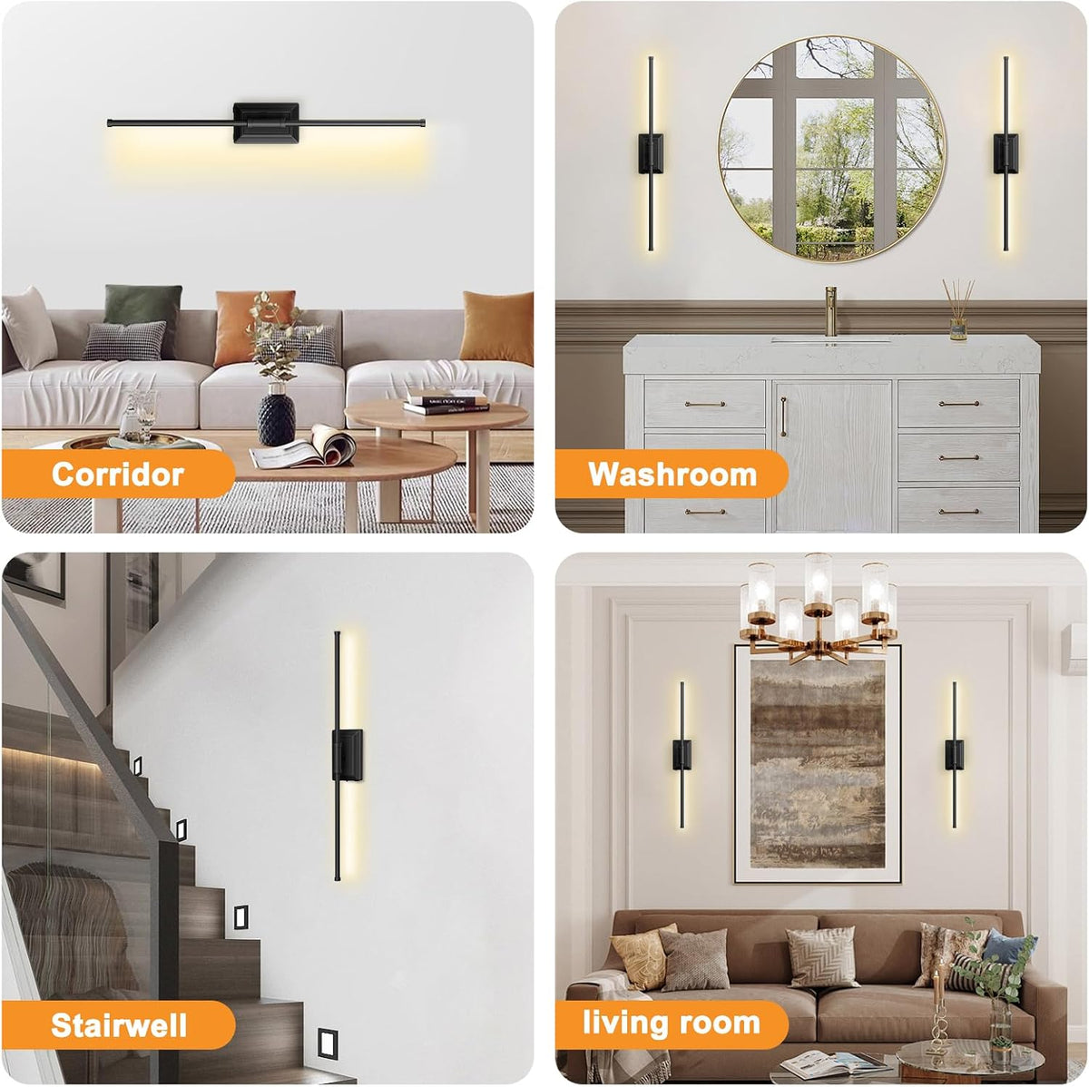 Battery Operated Wireless Wall Sconce - Rechargeable Led Sconces Set of 1 | Modern in Black Gold Silver - Bedroom Decor