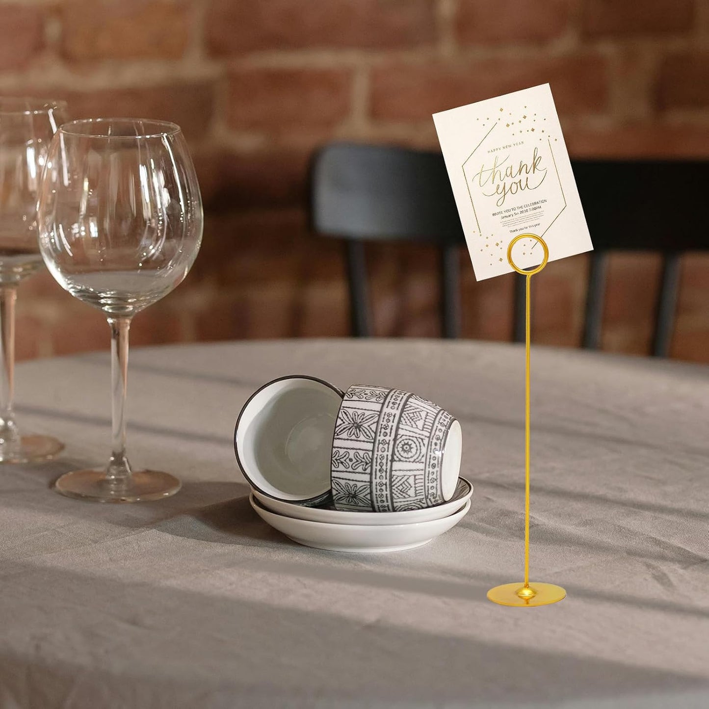 Urban Deco 36PK Table Number Holders Place Card Holders 12 Inch Table Card Holders Steel Card Holders for Photos, Food