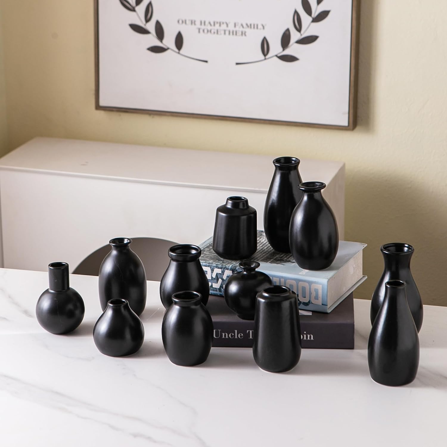 Ceramic Bud Vase / Black / Set of 12