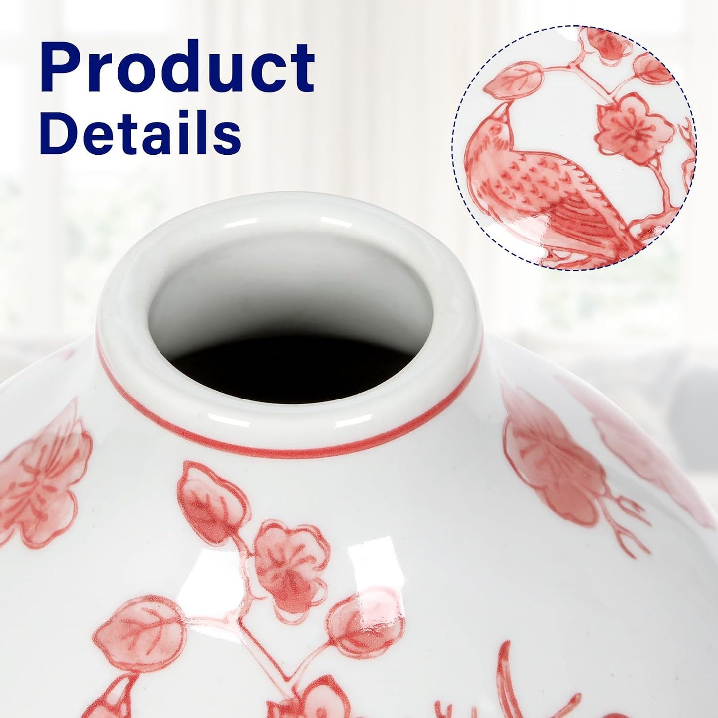 Vase Porcelain Vases Small Chinoiserie Decor Vase Ceramic Gifts Chinese Flower Vases / Pink