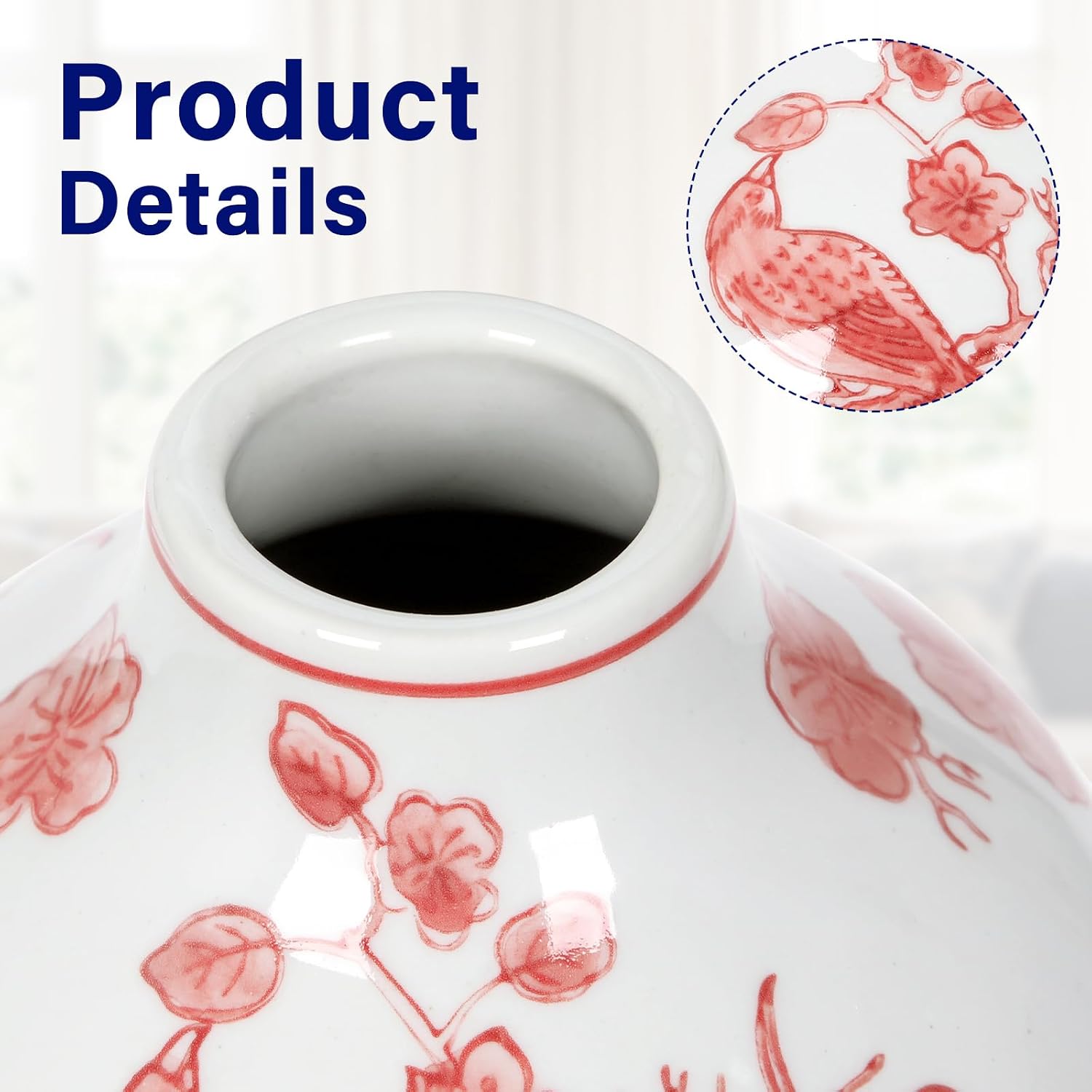 Vase Porcelain Vases Small Chinoiserie Decor Vase Ceramic Gifts Chinese Flower Vases / Pink