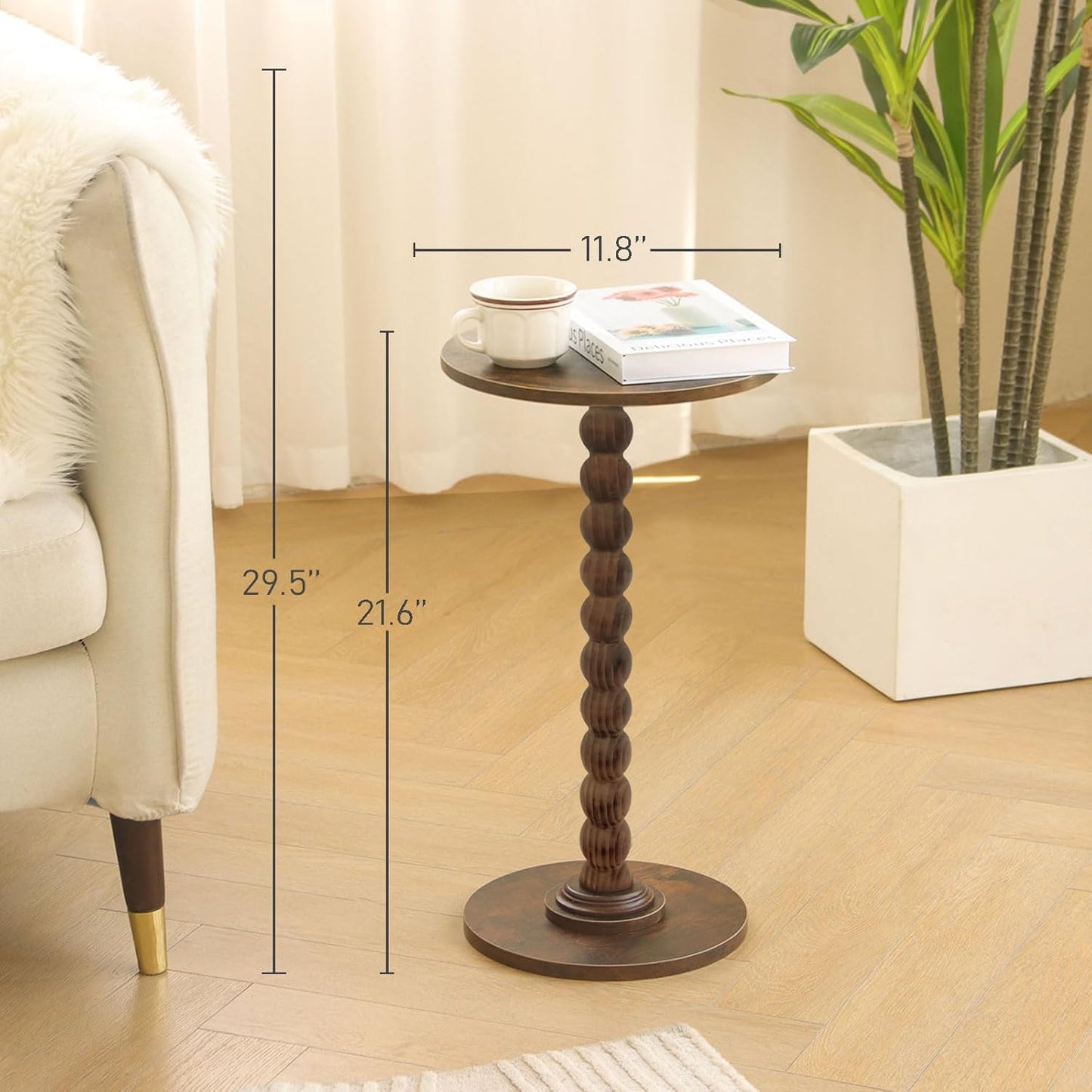Modern Accent Nightstand / Rustic Brown