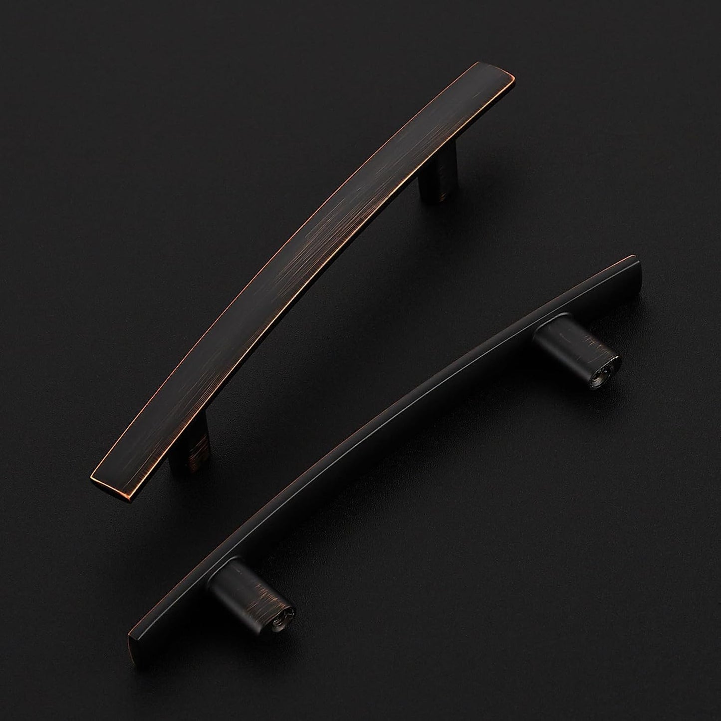 Curved Cabinet Pulls Drawer Pulls / 3.75" Hole Center / Oil Rubbed Bronze / Set of 5