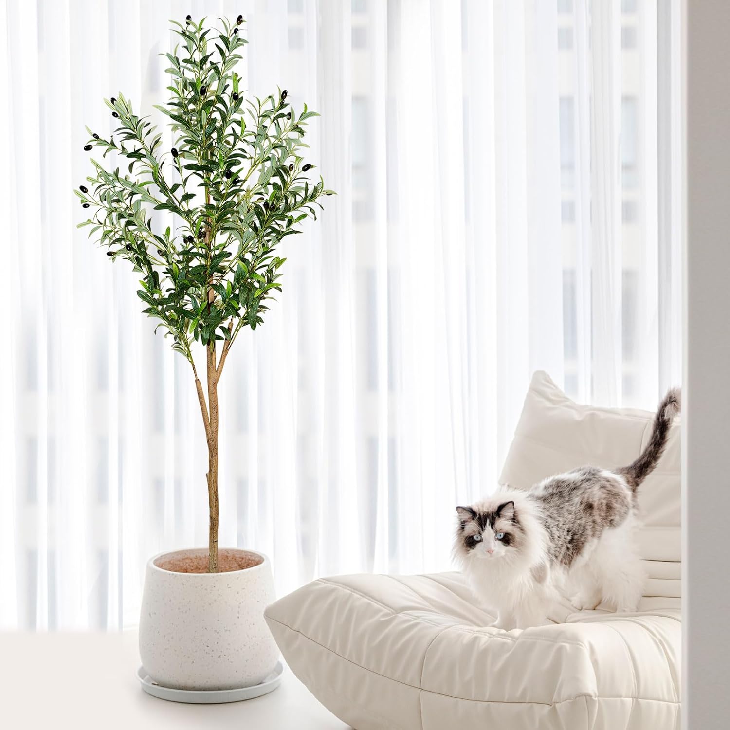 High Imitation Silk Plant Fake Olive Tree / 6 Inch