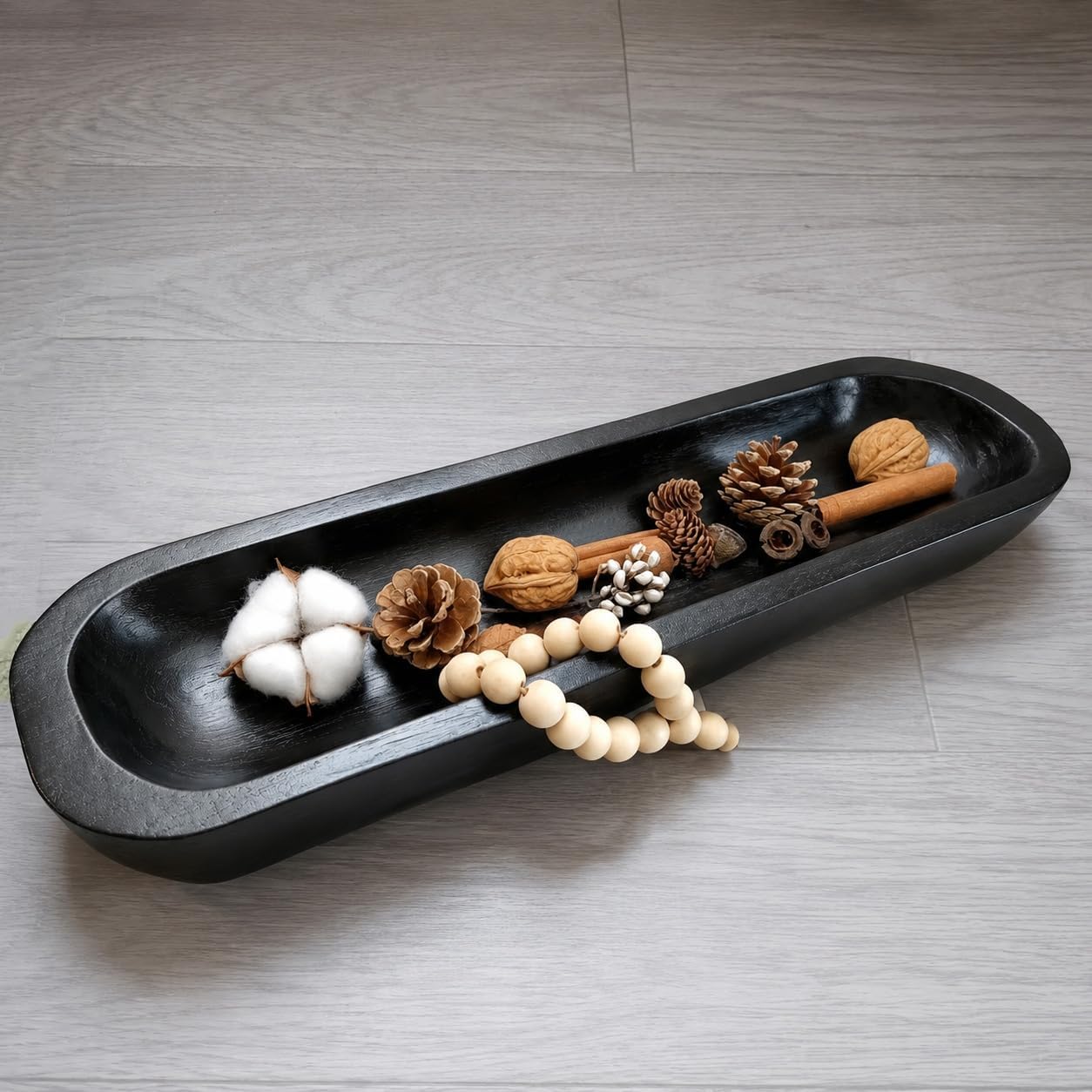 Wooden Dough Bowl Decor / 20inch Black