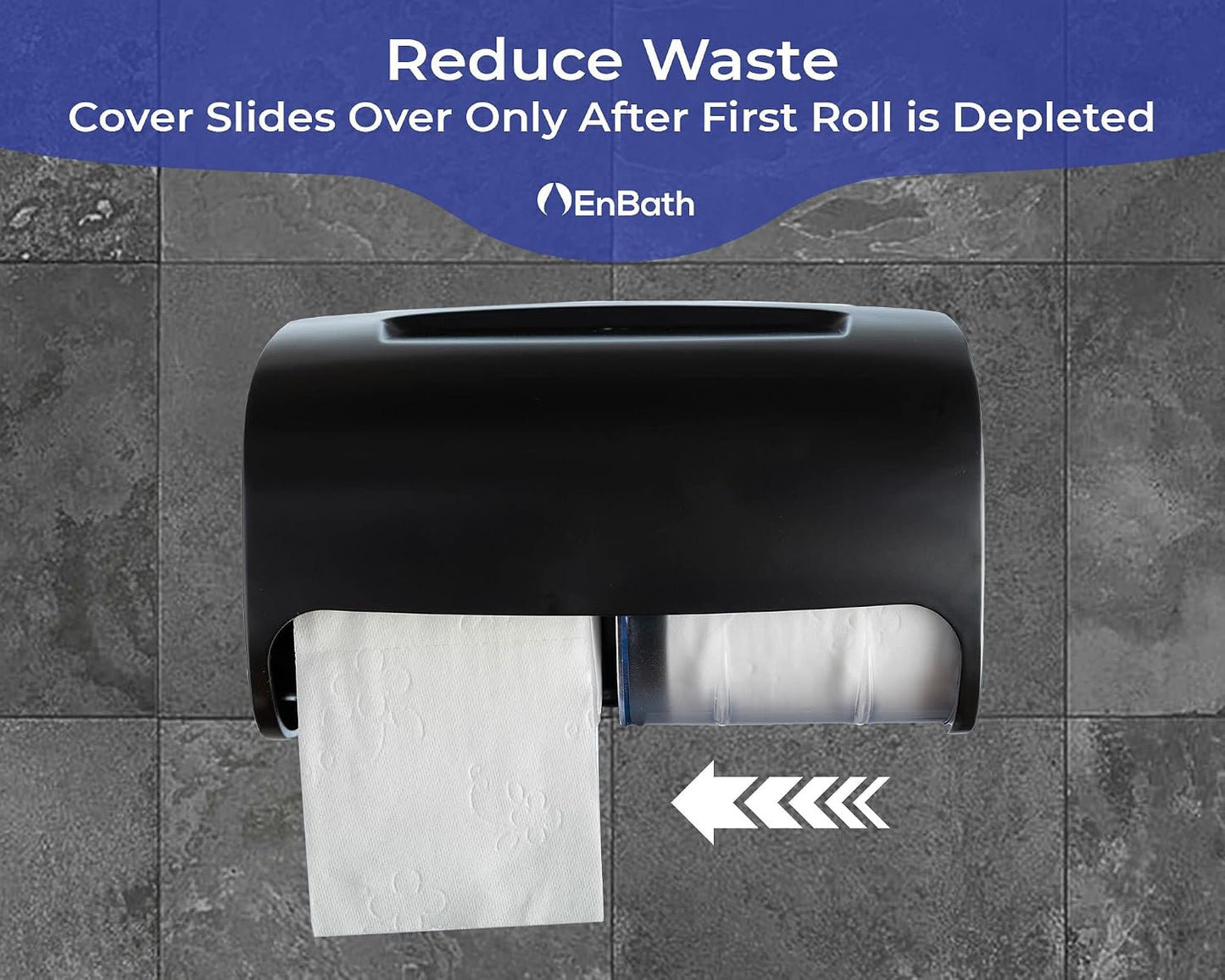 Commercial Toilet Paper Dispenser Wall Mount, Double (2 Roll) Locking Toilet Paper Holder (Black), Compact Two Roll