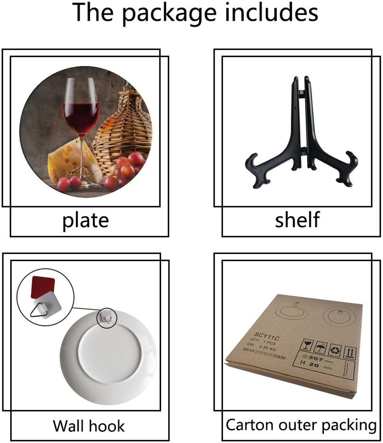 Display Stand / Home Wobble-Plate / 8 Inch / Cheese Grapes and Wine